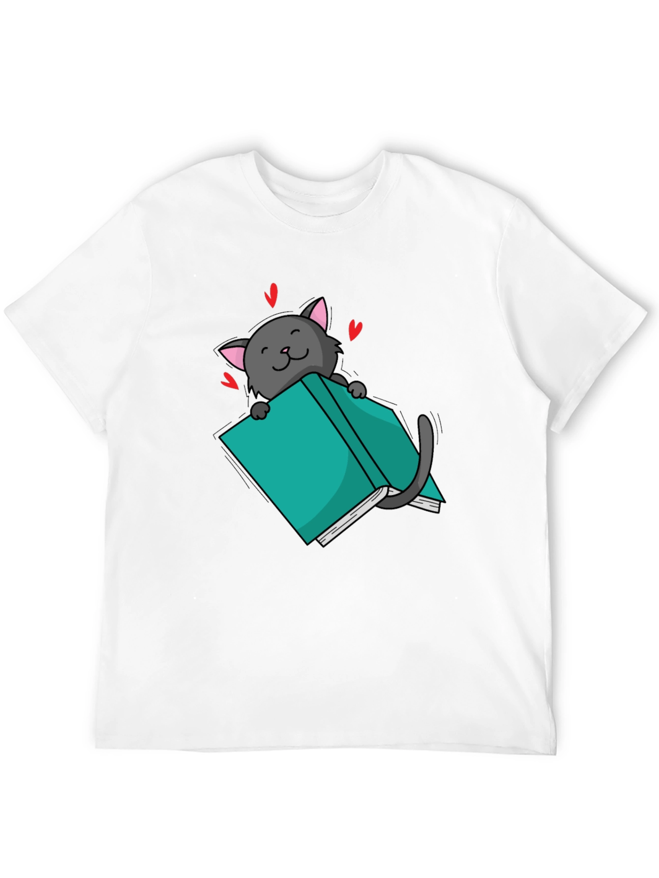 Cat Reading Book T-Shirt