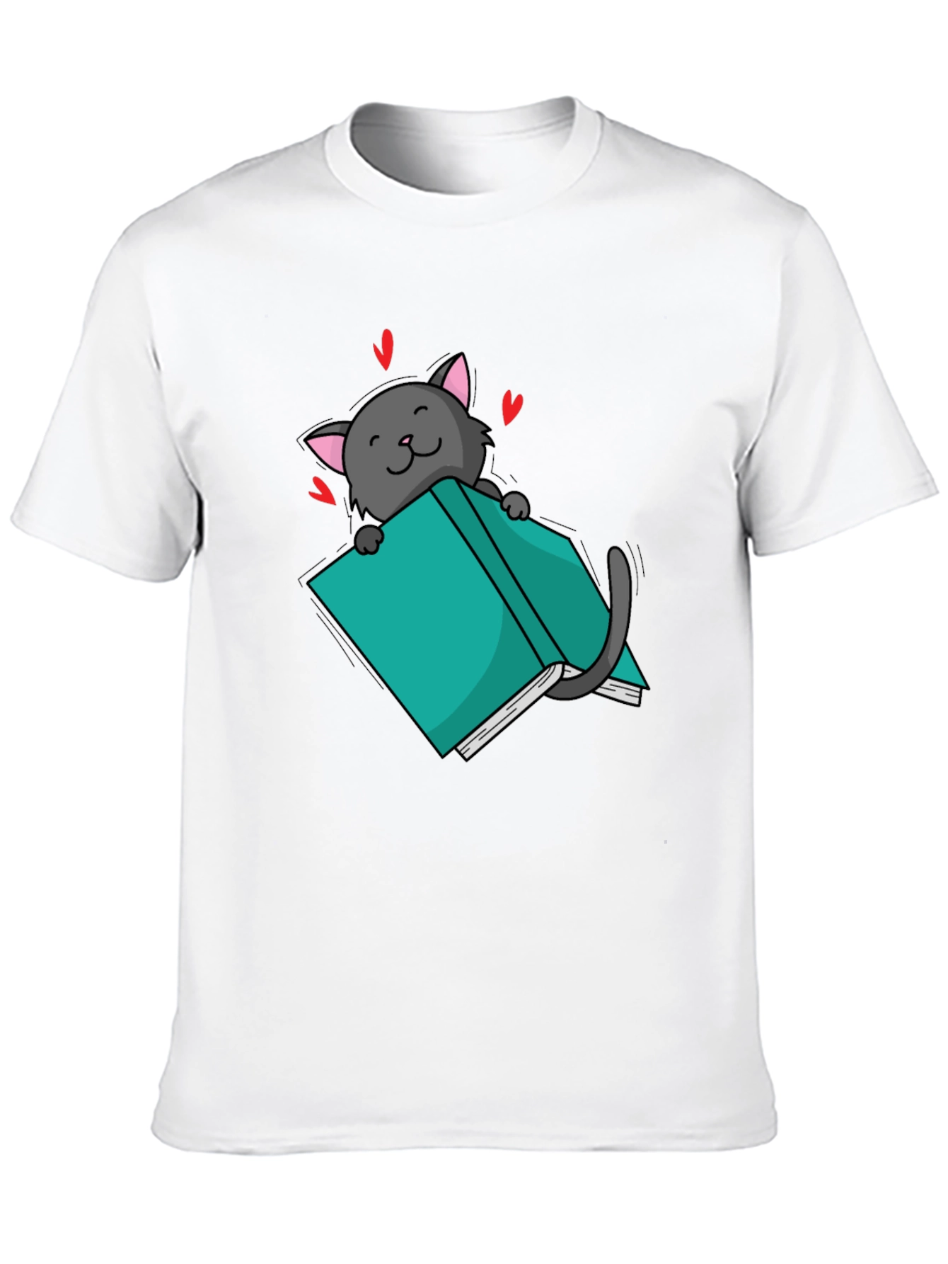 Cat Reading Book T-Shirt