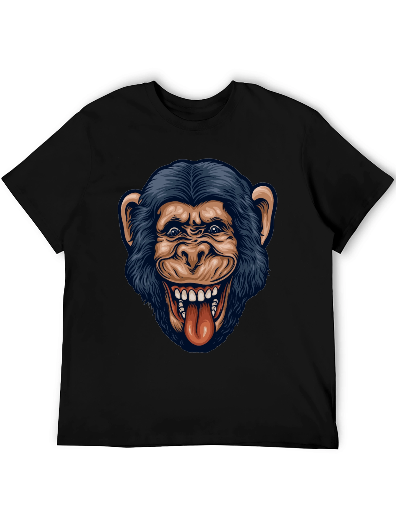 Funny Monkey Graphic Black T-Shirt