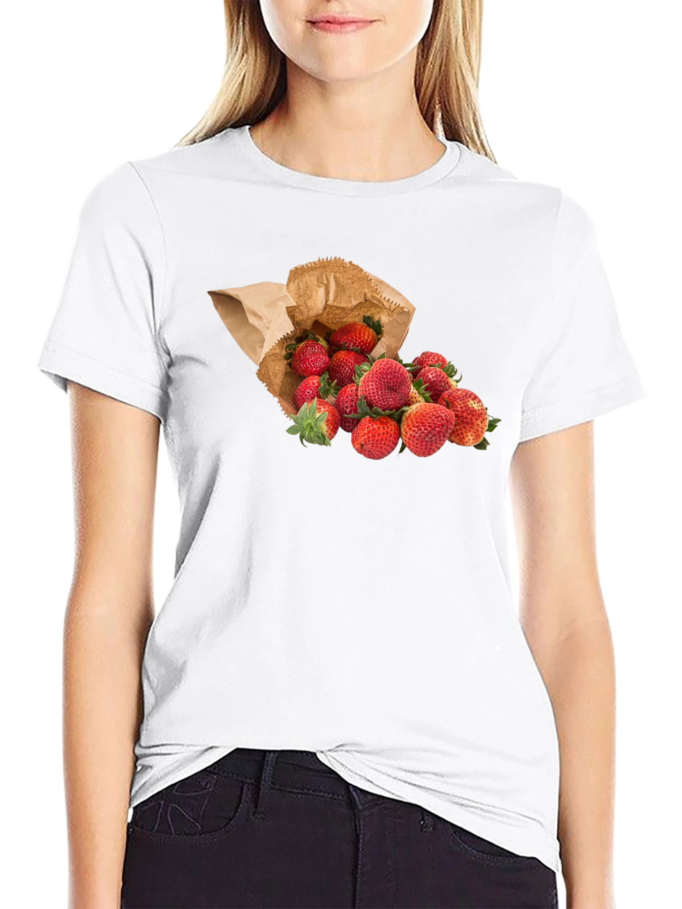 Strawberry Print T-Shirt - Fresh Fruit Tee