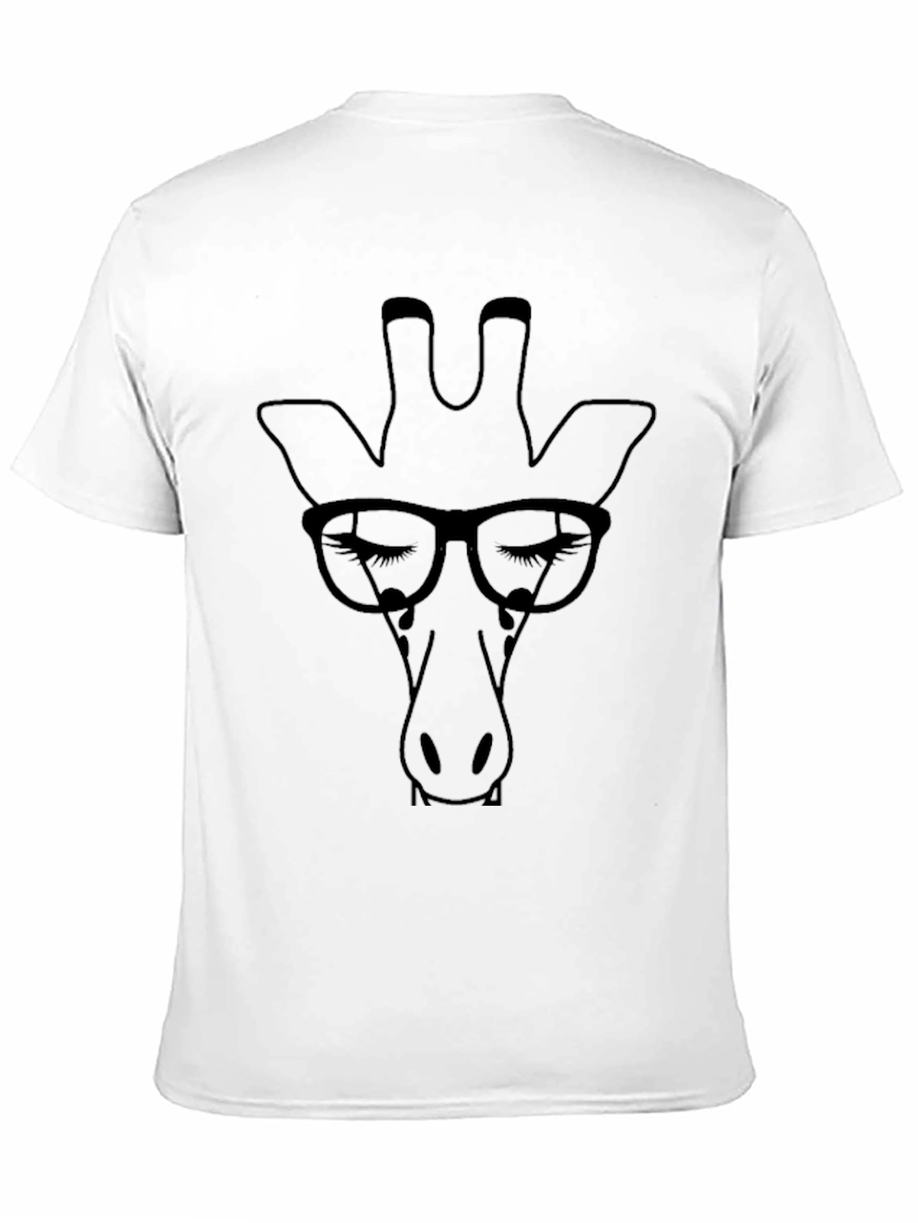 Giraffe with Glasses Graphic Tee - Cool Black T-Shirt