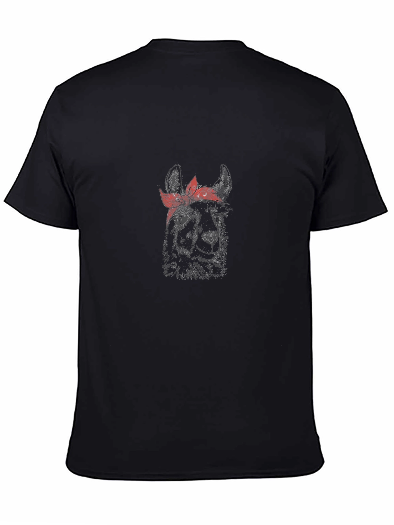 Llama Bandana Graphic Tee - Trendy Mens Black T-Shirt