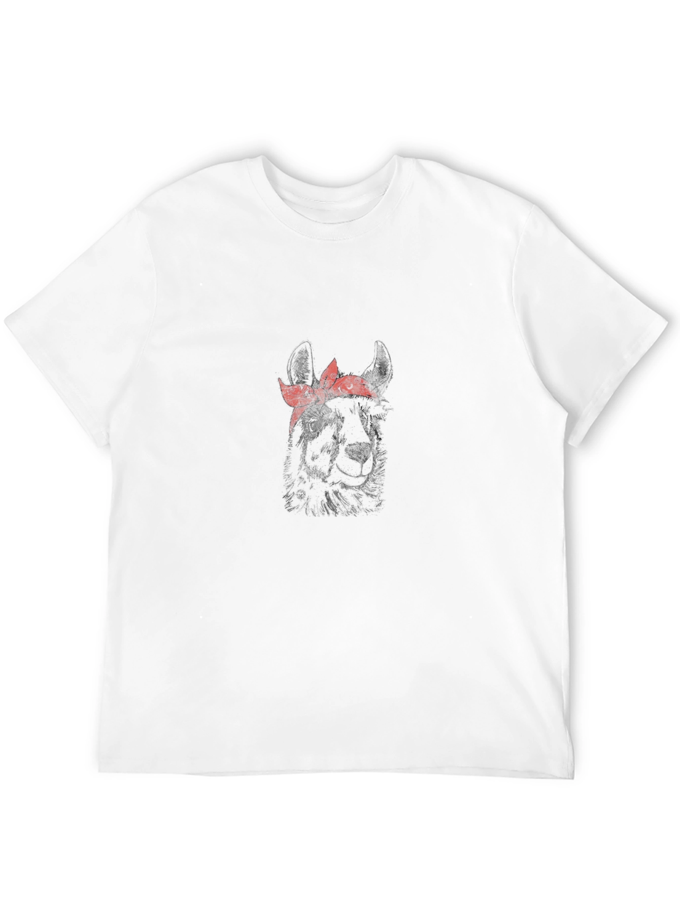 Llama Bandana Graphic Tee - Trendy Mens Black T-Shirt