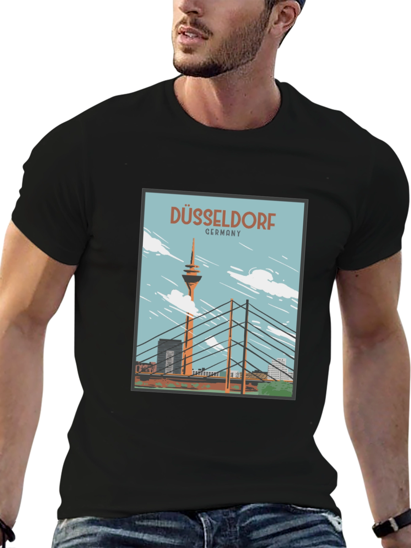 Düsseldorf Germany T-Shirt - Rhine River Landmark Tee