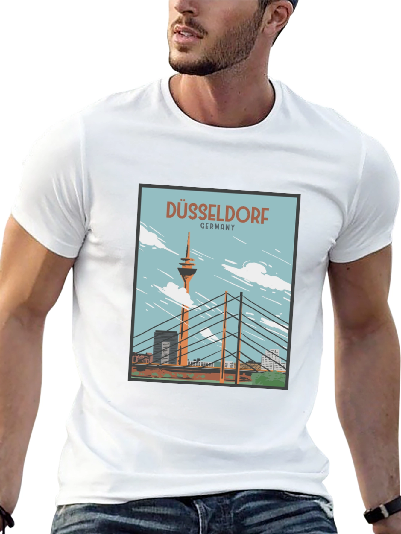 Düsseldorf Germany T-Shirt - Rhine River Landmark Tee
