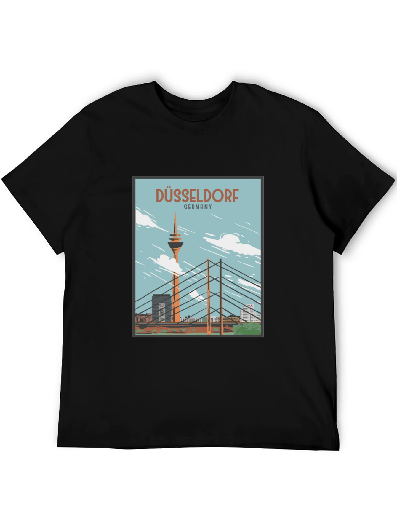 Düsseldorf Germany T-Shirt - Rhine River Landmark Tee