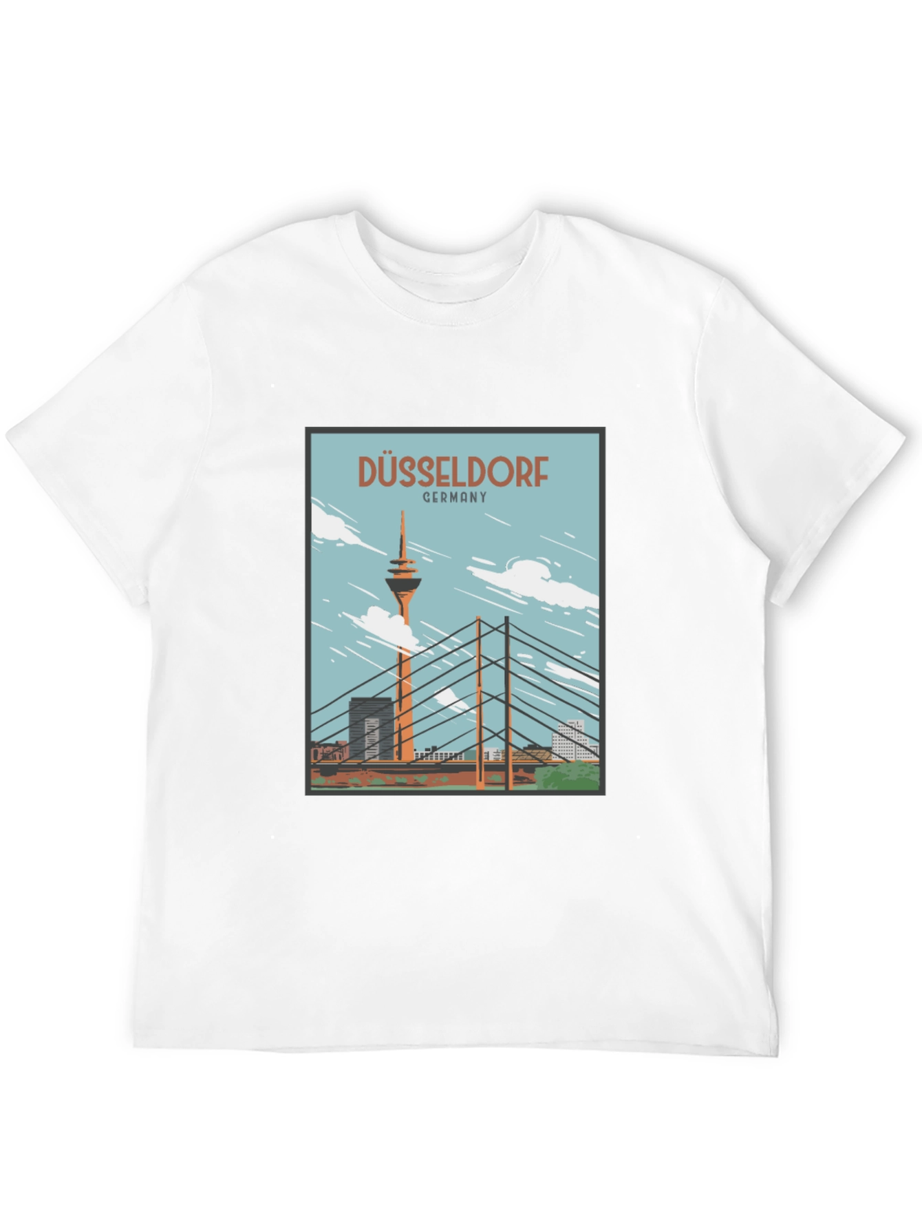 Düsseldorf Germany T-Shirt - Rhine River Landmark Tee