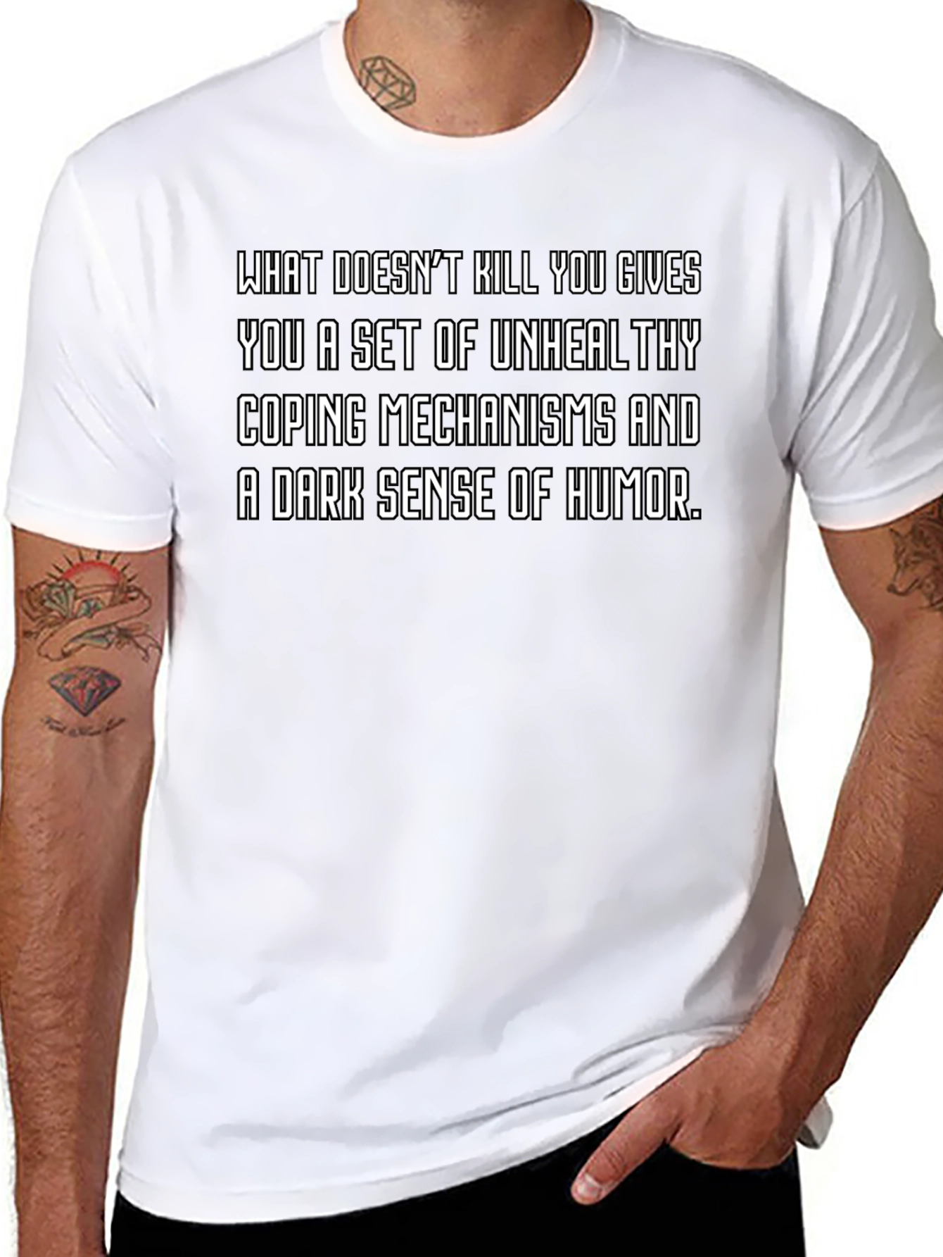 Humorous Graphic T-Shirt - Dark Humor Saying