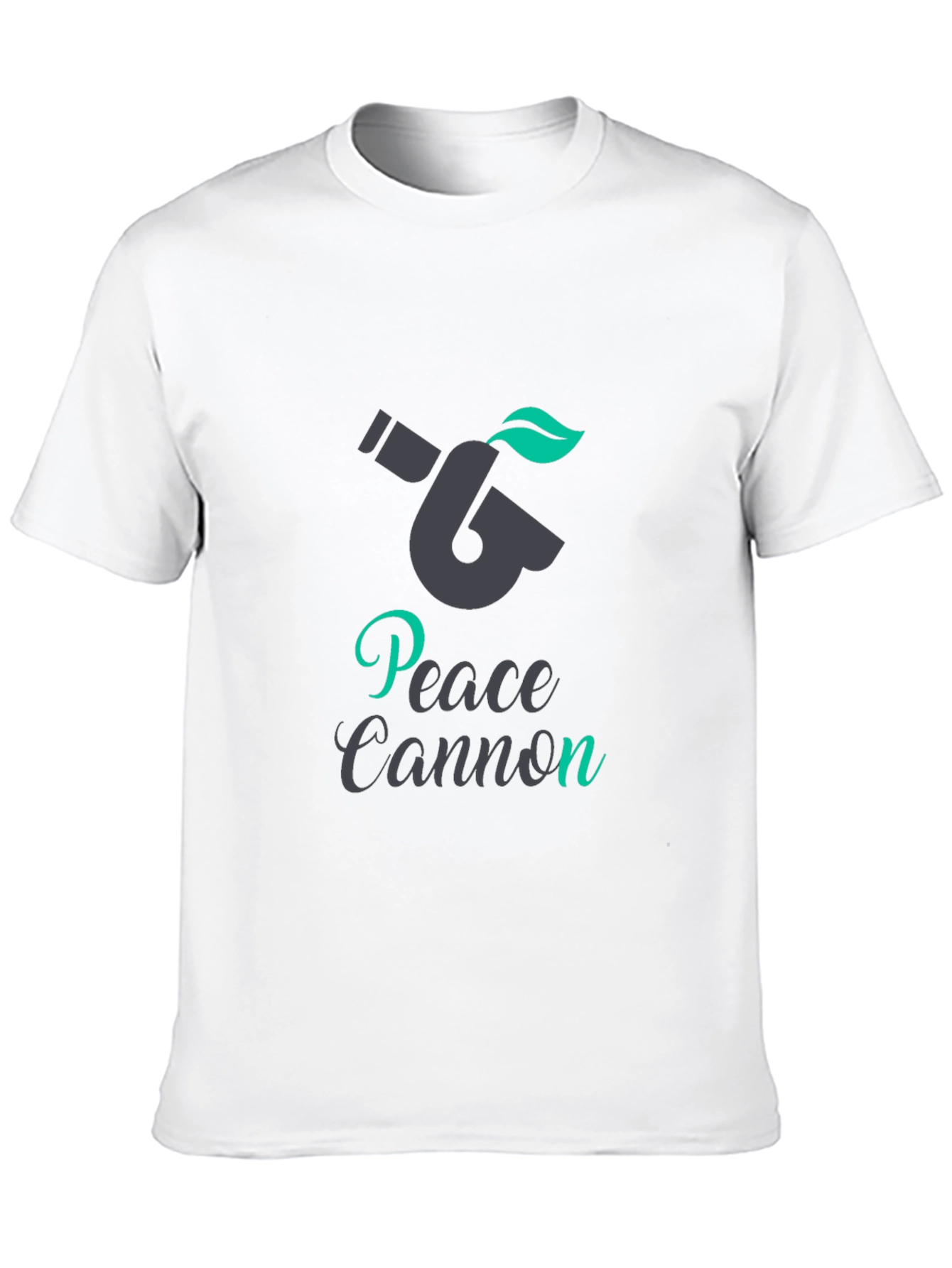 Peace Cannon Graphic Tee - Black Crew Neck T-Shirt