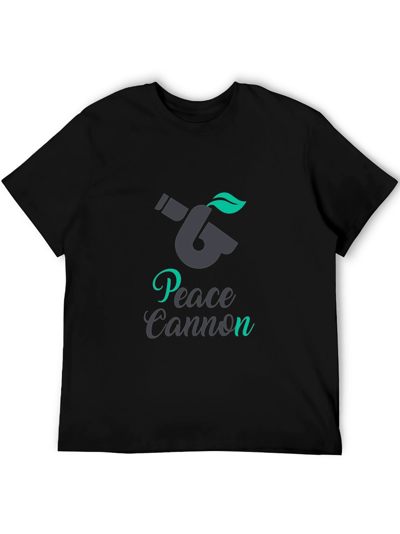 Peace Cannon Graphic Tee - Black Crew Neck T-Shirt