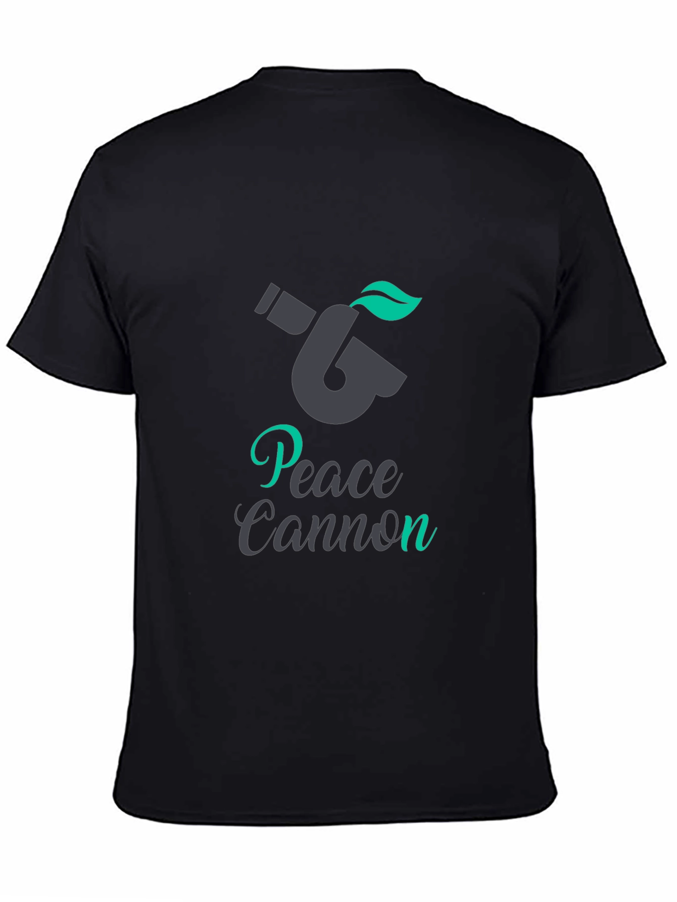 Peace Cannon Graphic Tee - Black Crew Neck T-Shirt