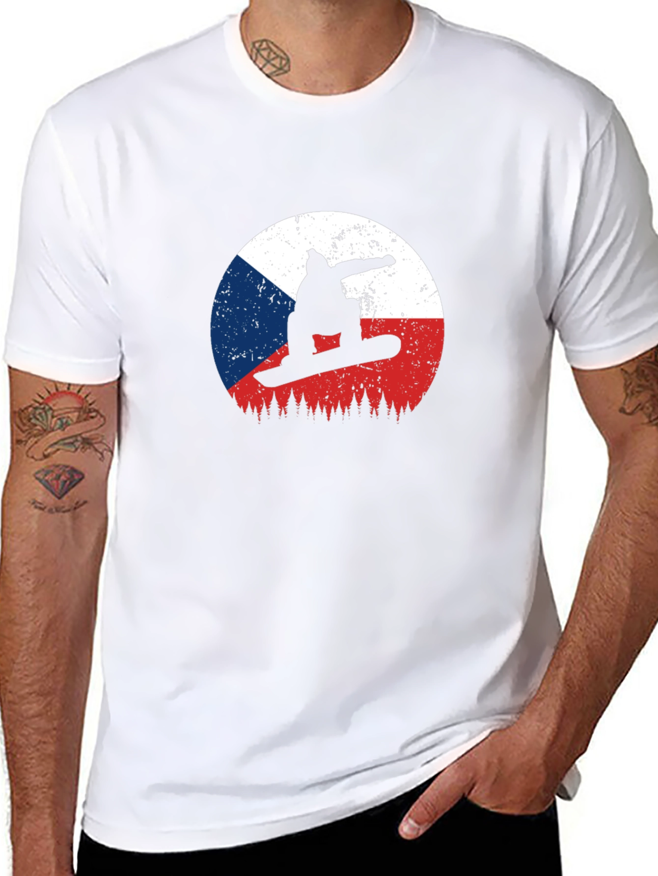 Czech Republic Snowboard Silhouette Tee