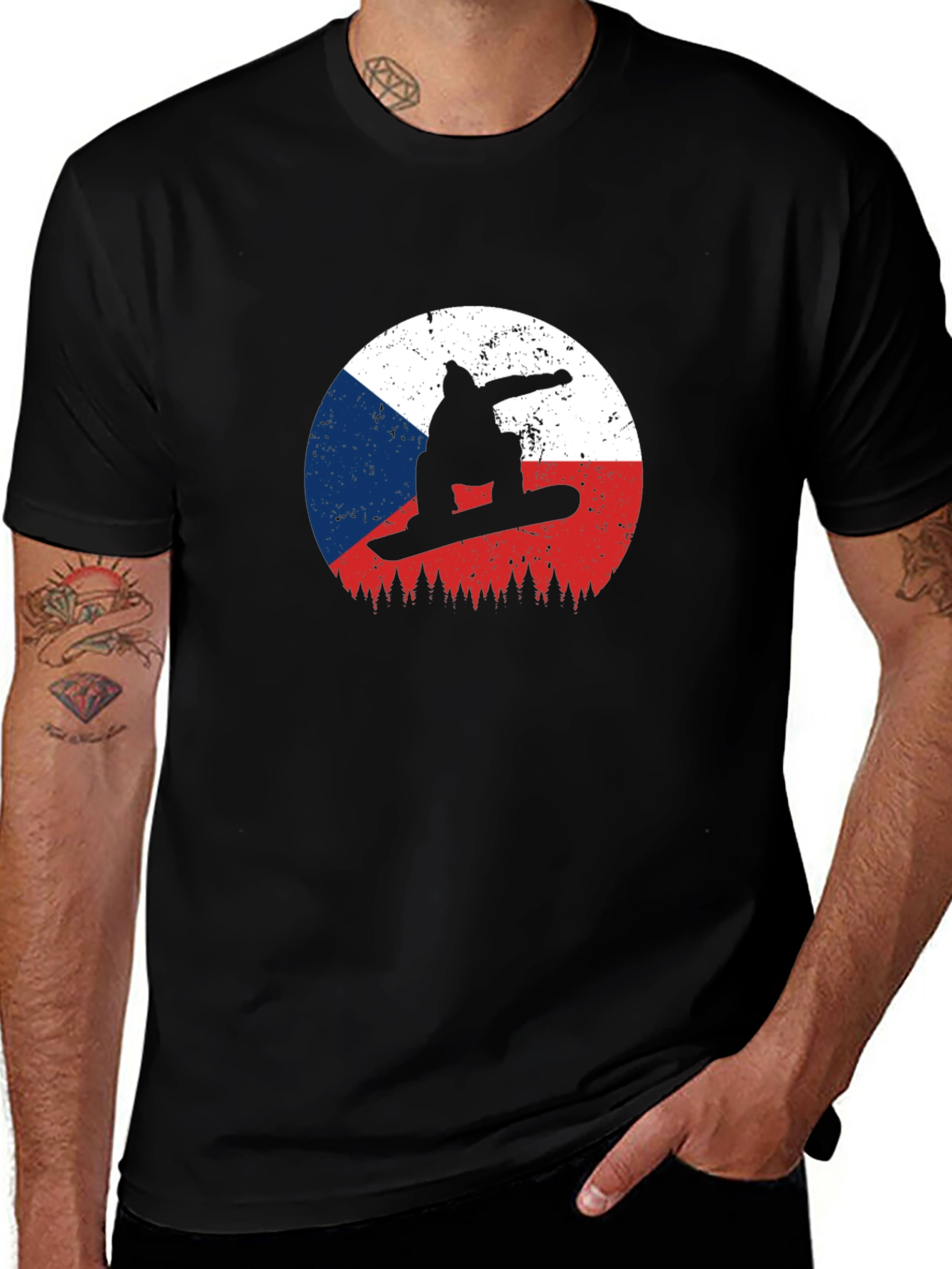 Czech Republic Snowboard Silhouette Tee