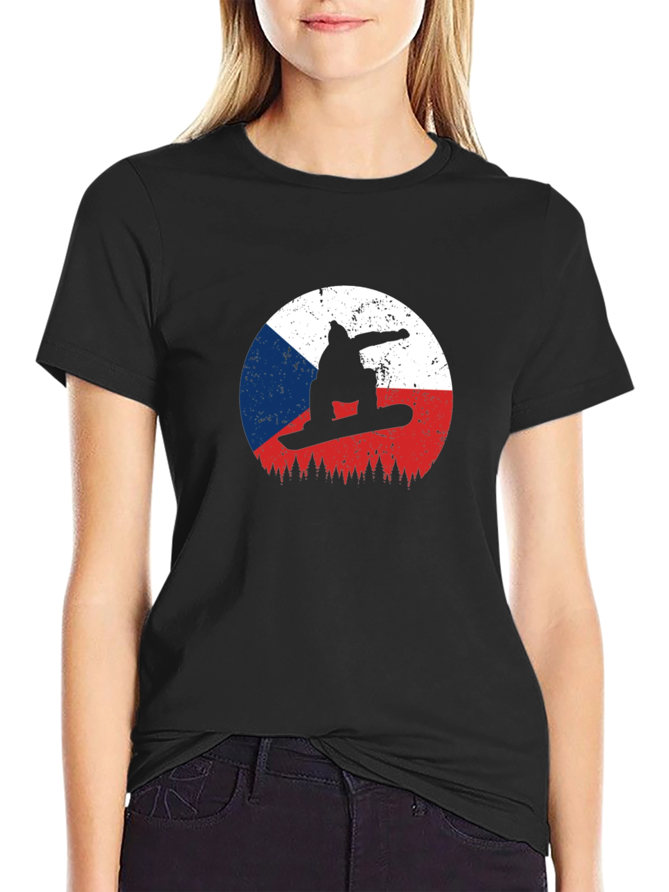 Czech Republic Snowboard Silhouette Tee