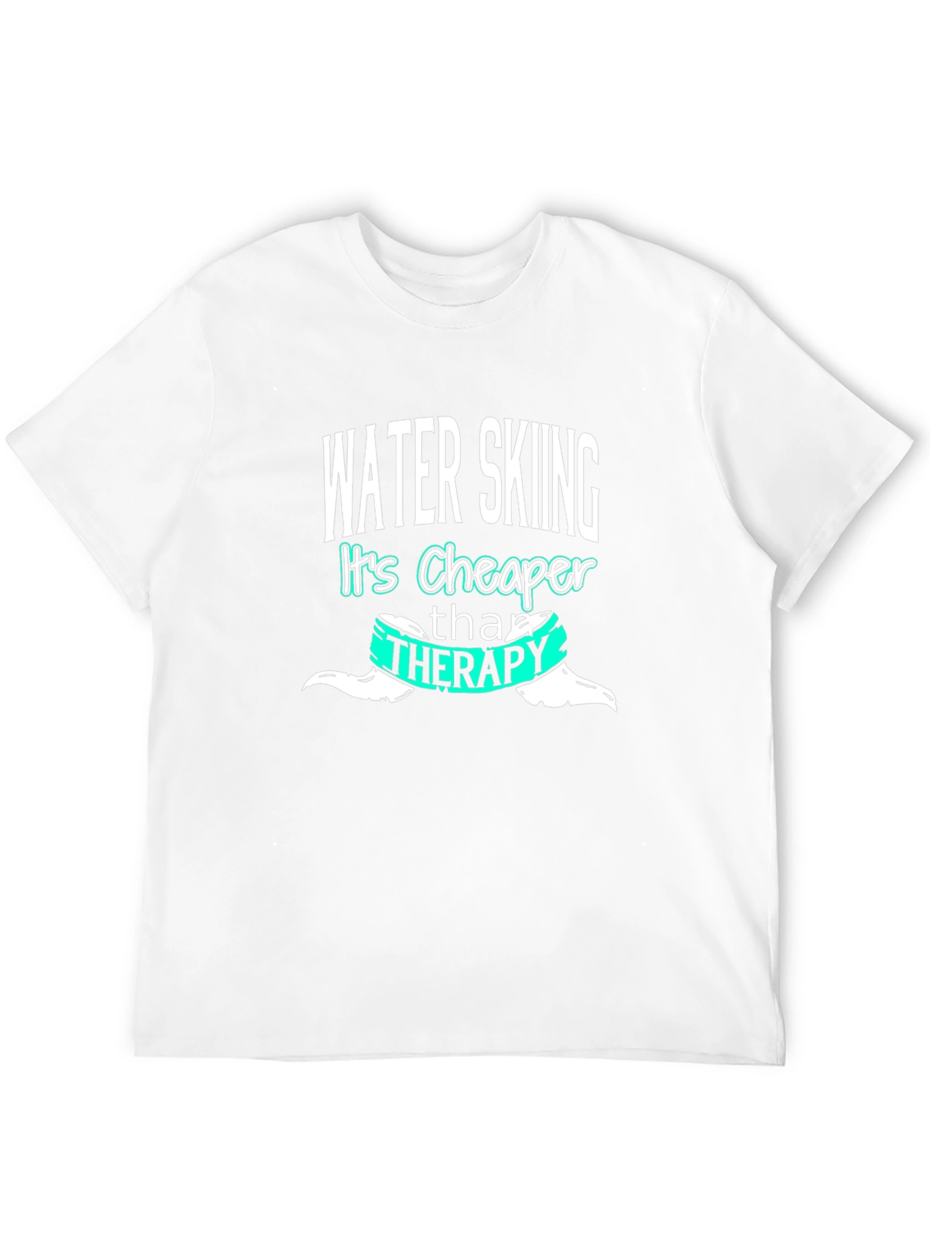 Water Skiing Cheaper Than Therapy Black T-Shirt