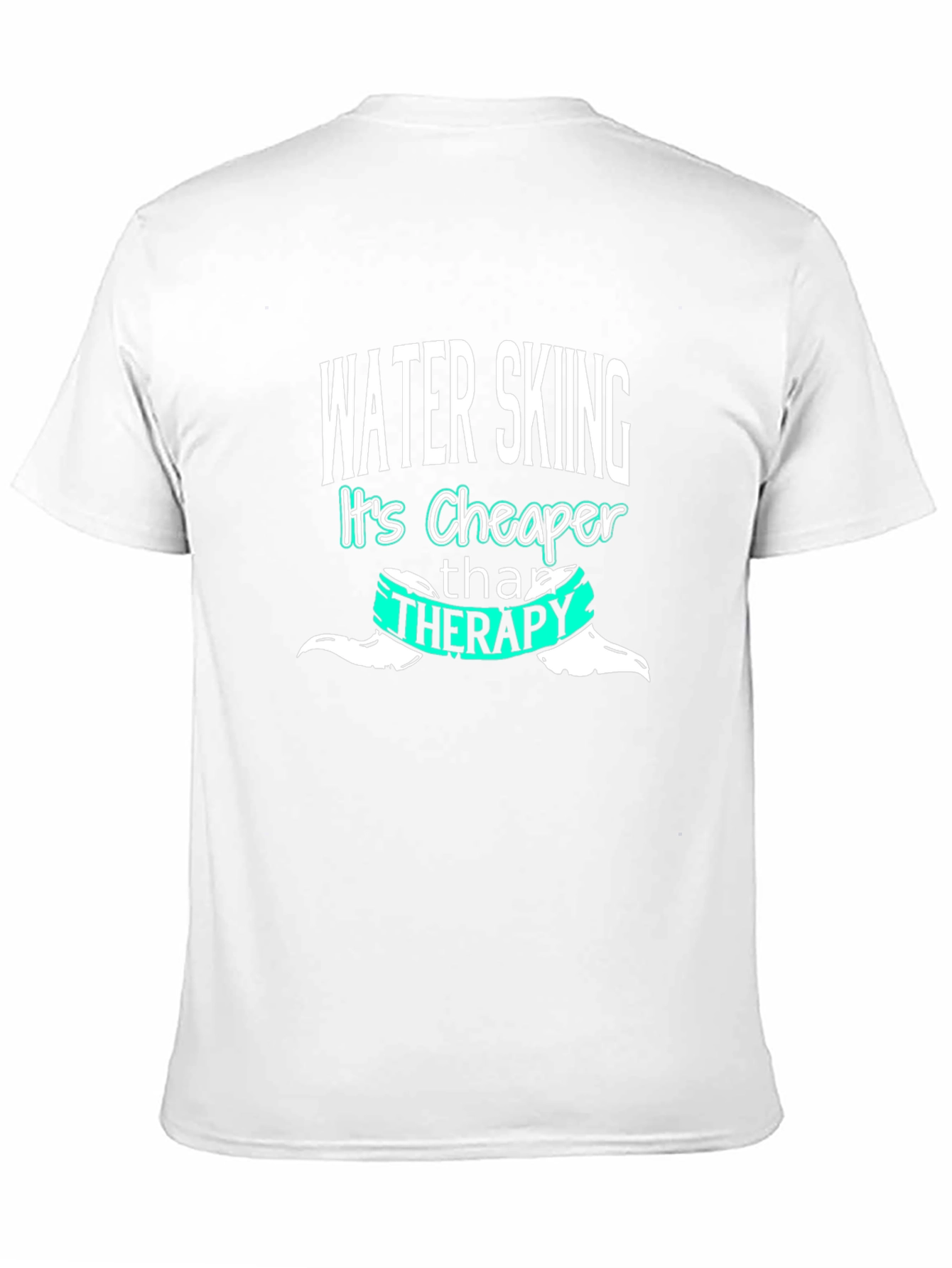 Water Skiing Cheaper Than Therapy Black T-Shirt