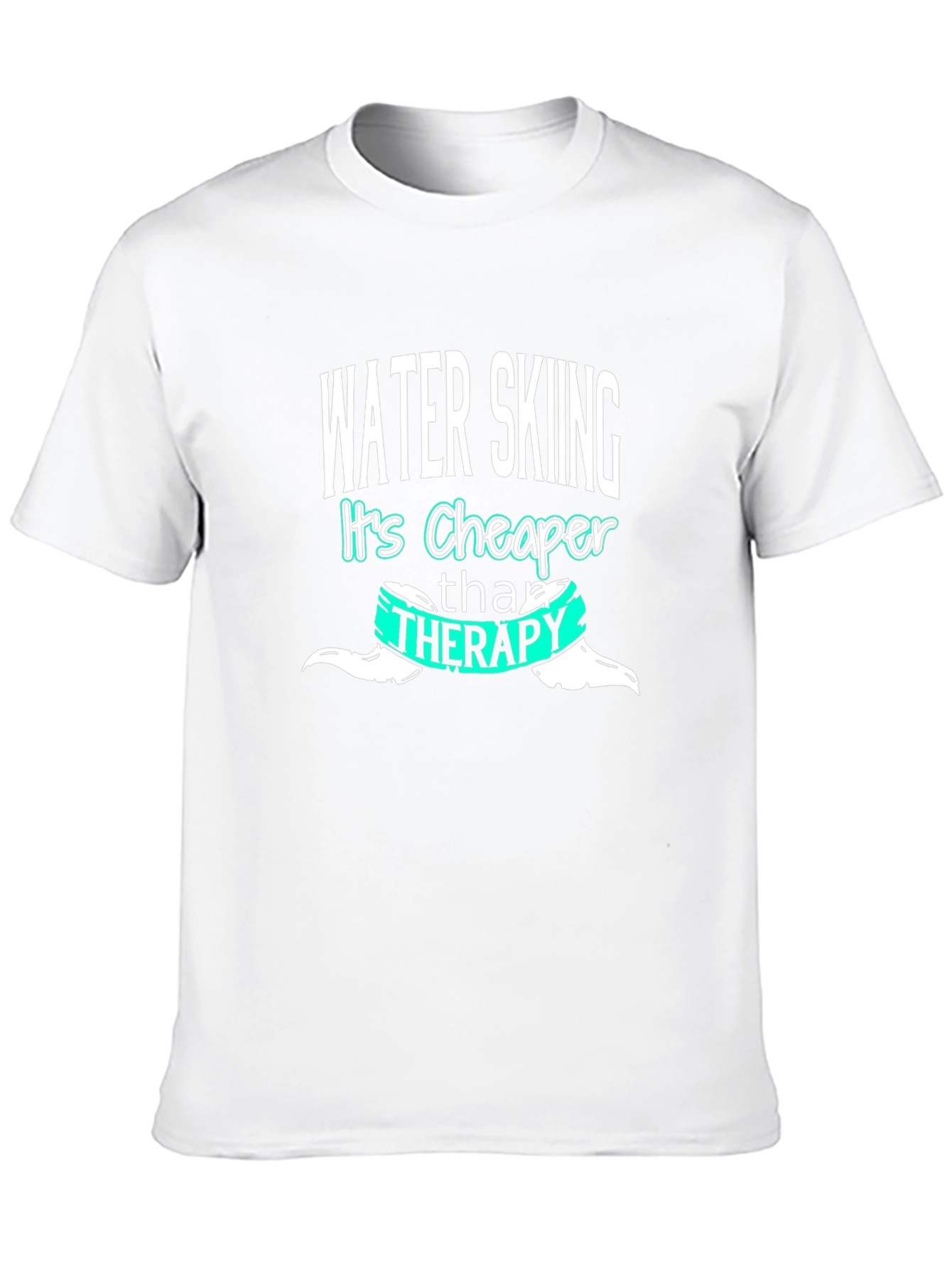 Water Skiing Cheaper Than Therapy Black T-Shirt