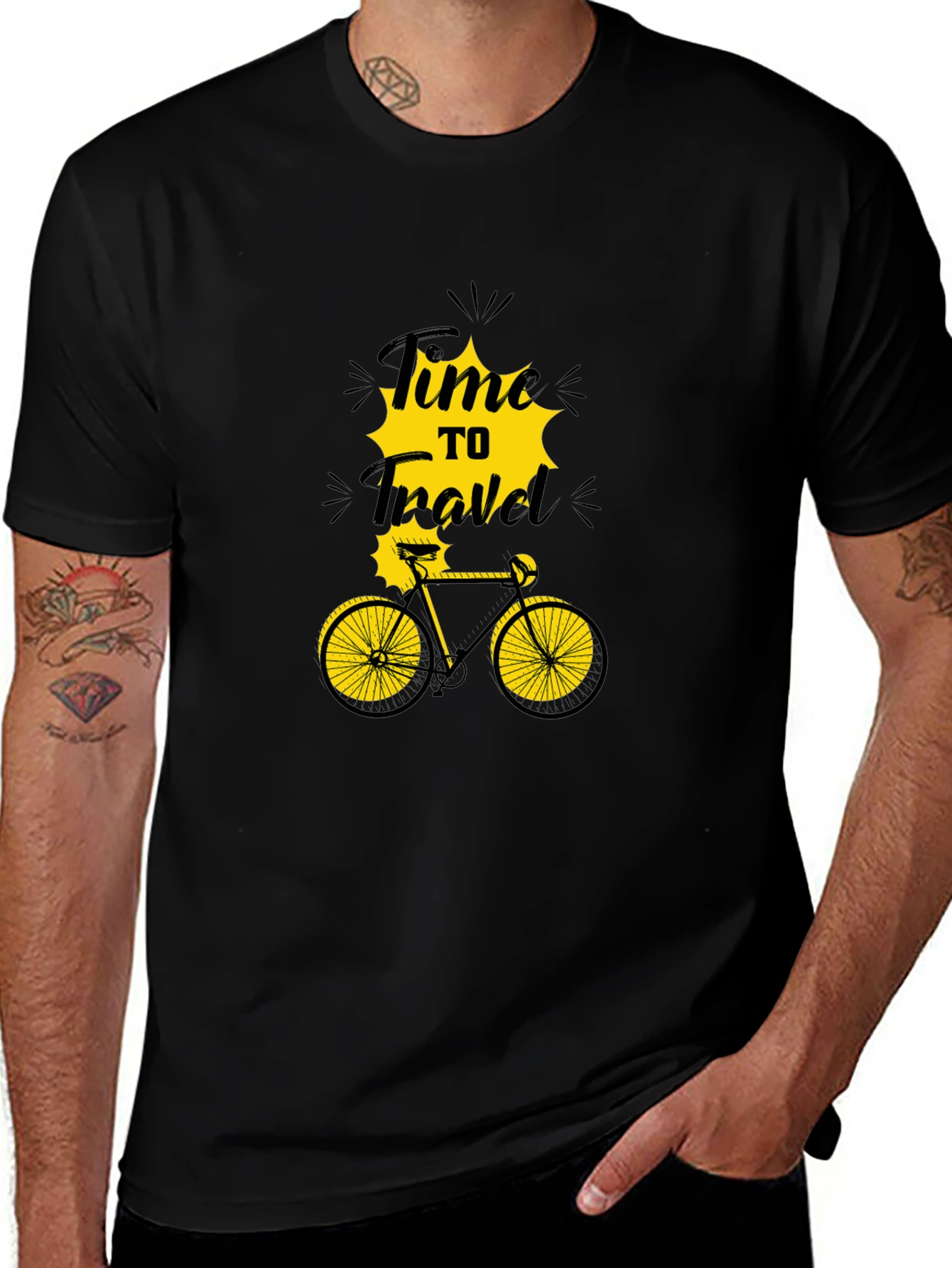 Time to Travel Bicycle Graphic T-Shirt
