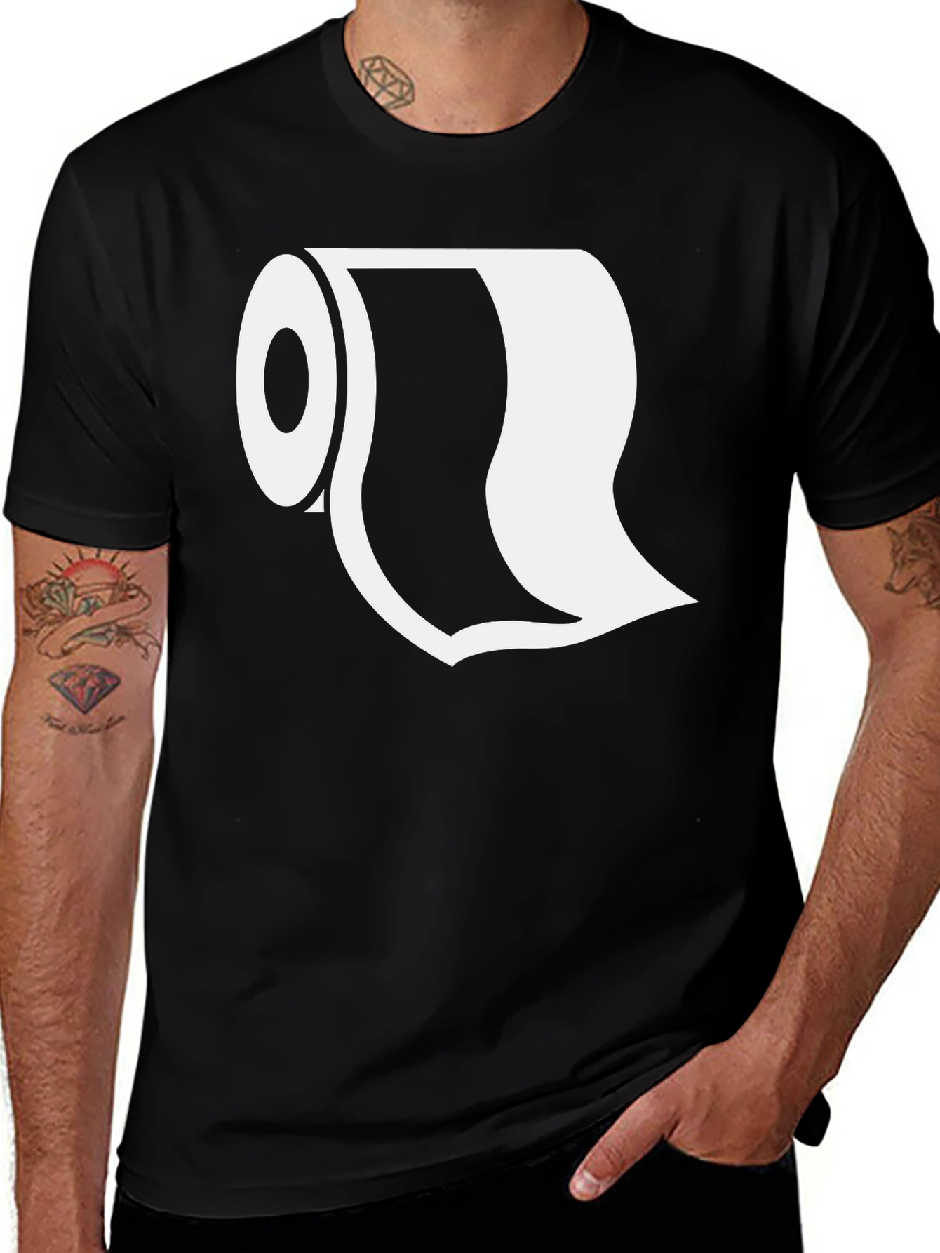 Funny Toilet Paper Roll Graphic T-Shirt - Novelty Tee