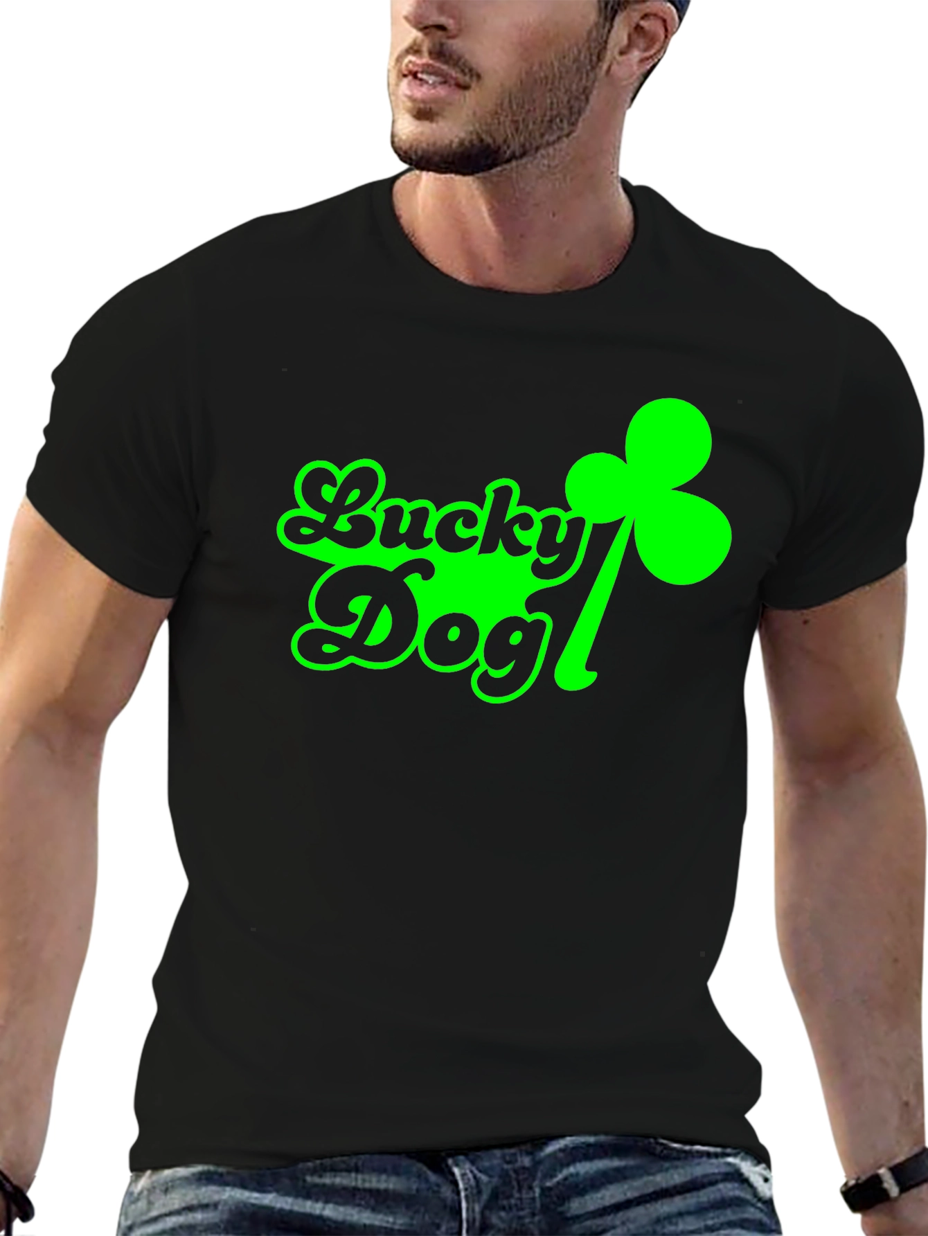 Lucky Dog St. Patricks Day T-Shirt - Black