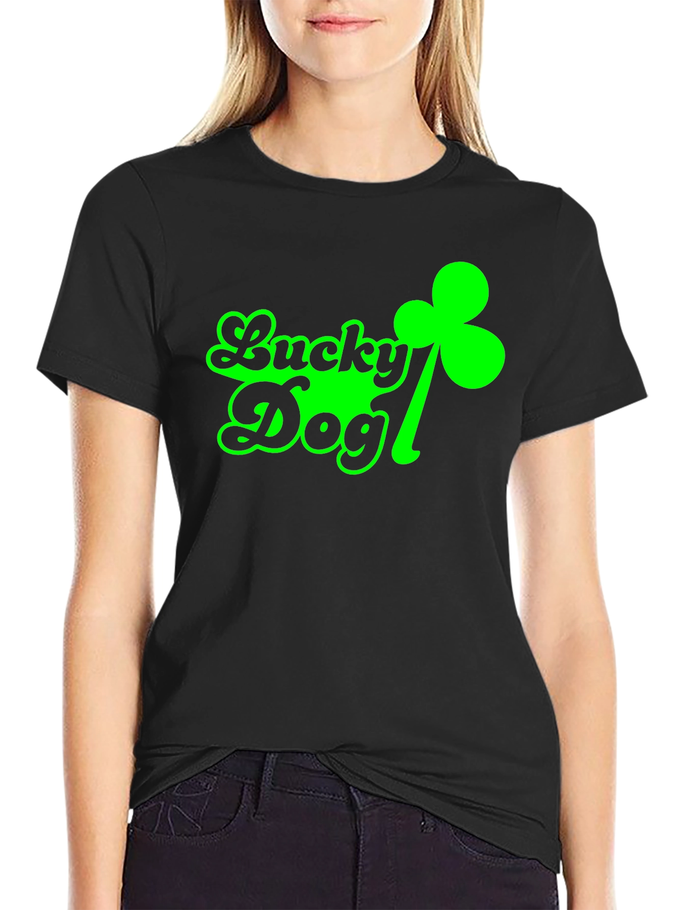 Lucky Dog St. Patricks Day T-Shirt - Black