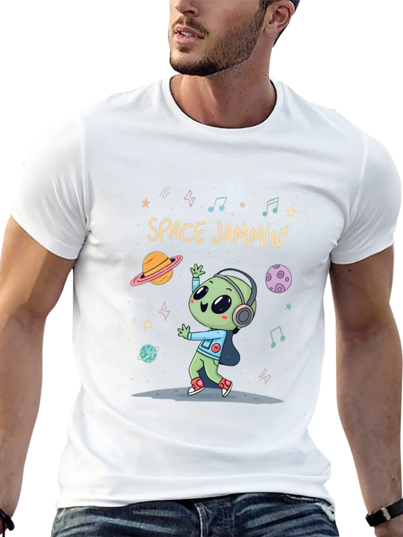 Space Jammin Alien Graphic Tee - Black