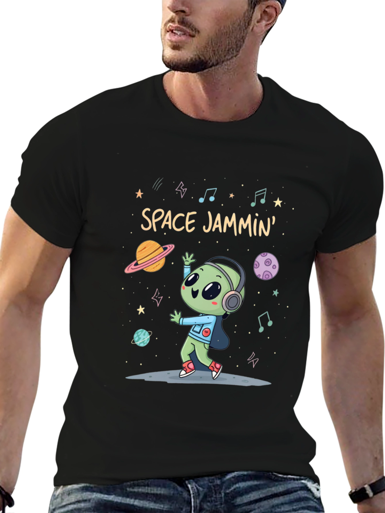 Space Jammin Alien Graphic Tee - Black