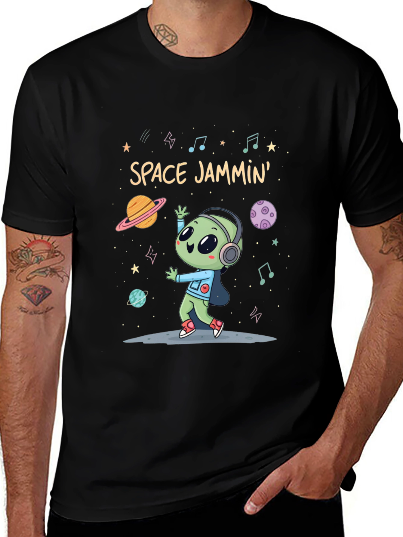 Space Jammin Alien Graphic Tee - Black