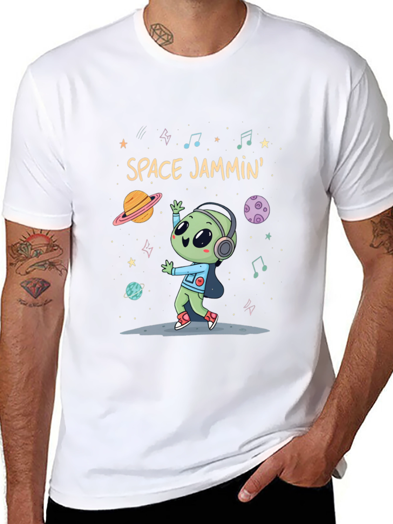 Space Jammin Alien Graphic Tee - Black