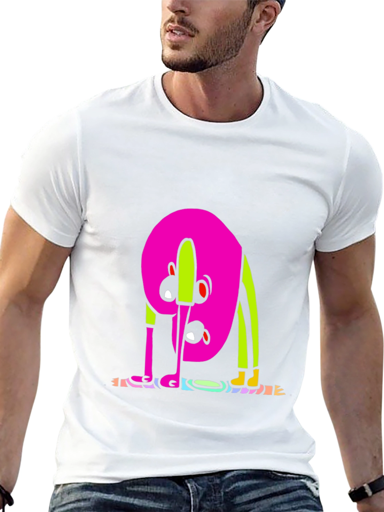 Funky Cartoon Graphic Tee - Black