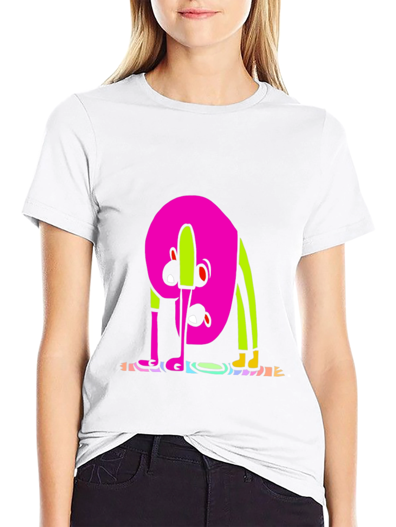 Funky Cartoon Graphic Tee - Black
