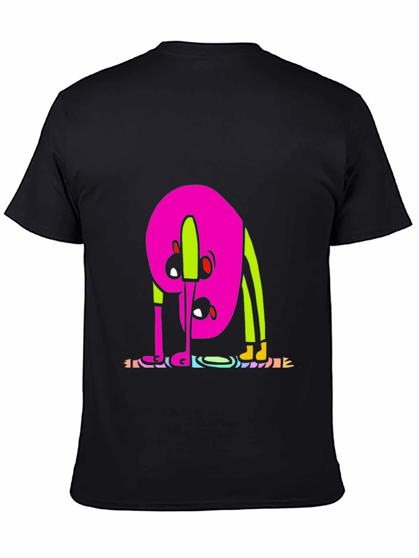 Funky Cartoon Graphic Tee - Black