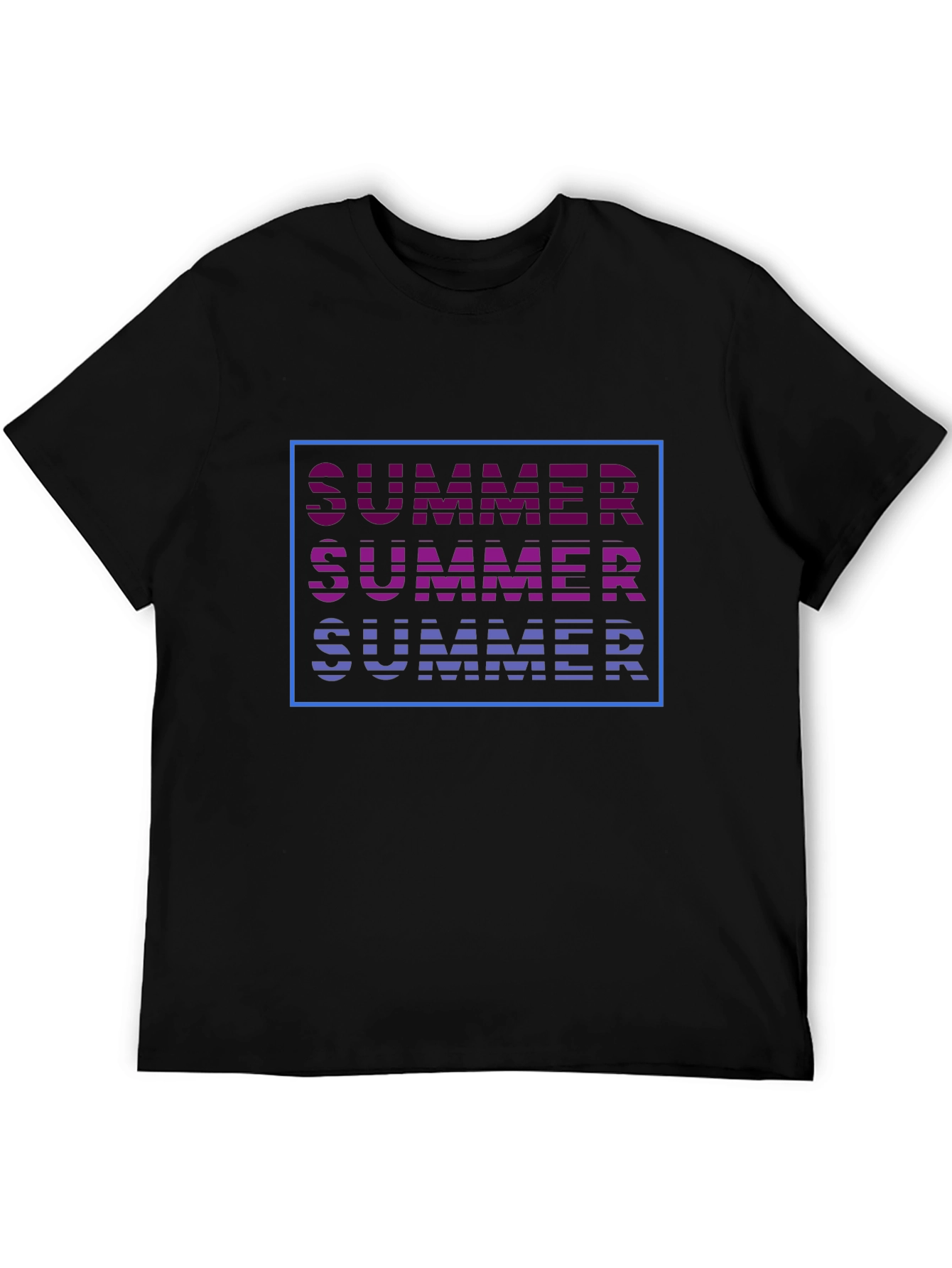 Summer Graphic Tee - Trendy Striped Text Design