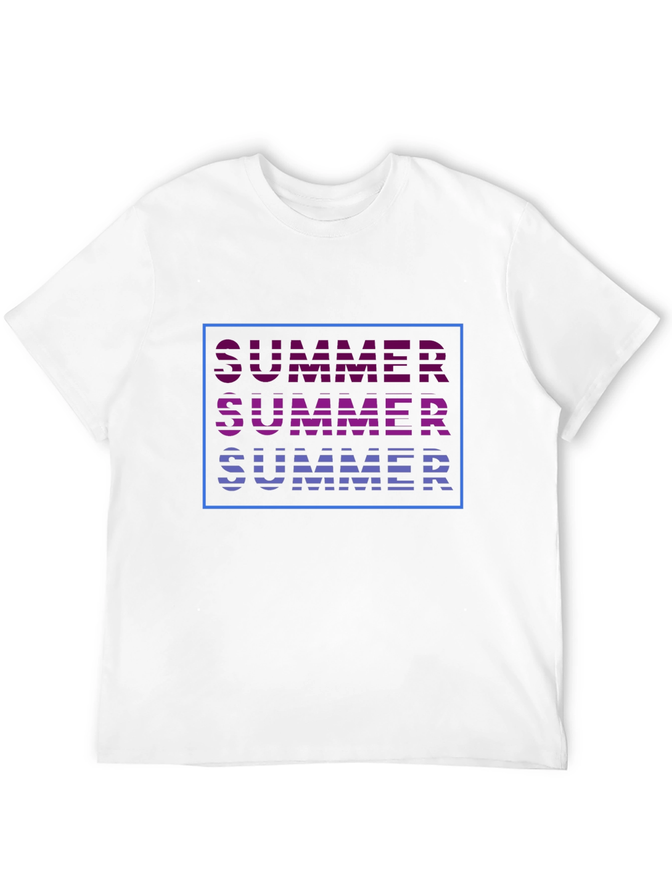 Summer Graphic Tee - Trendy Striped Text Design