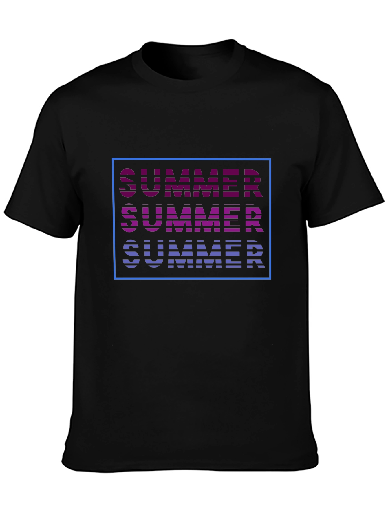 Summer Graphic Tee - Trendy Striped Text Design