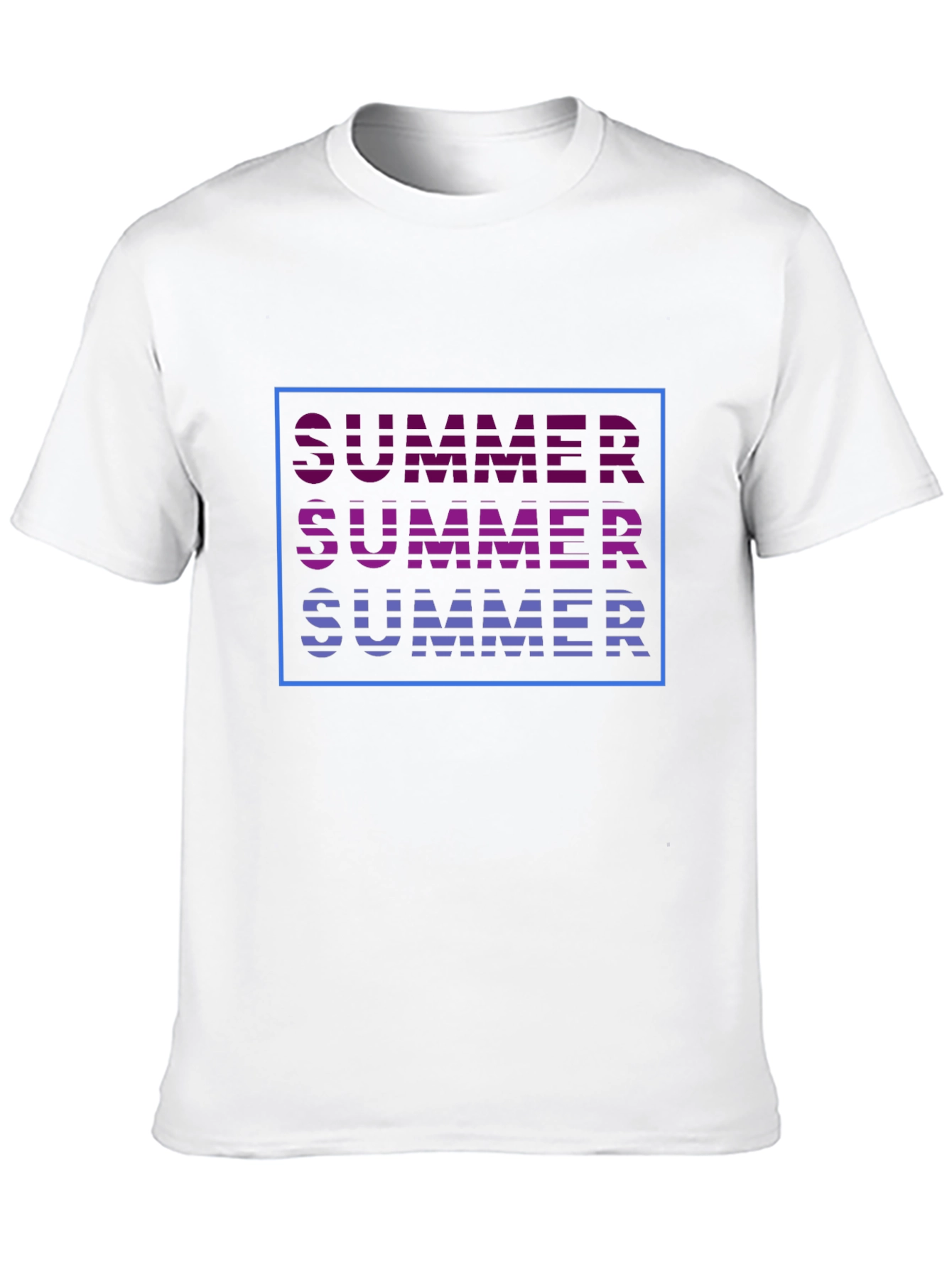 Summer Graphic Tee - Trendy Striped Text Design