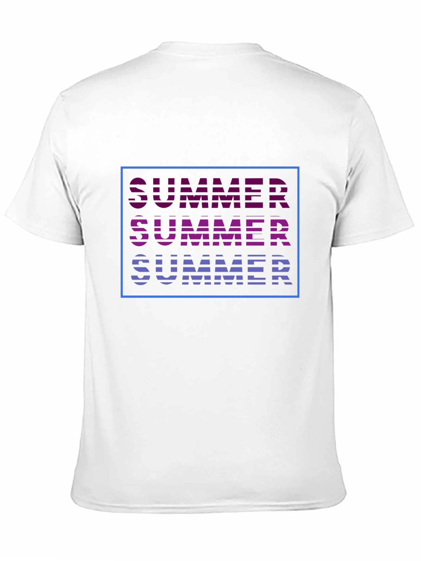Summer Graphic Tee - Trendy Striped Text Design