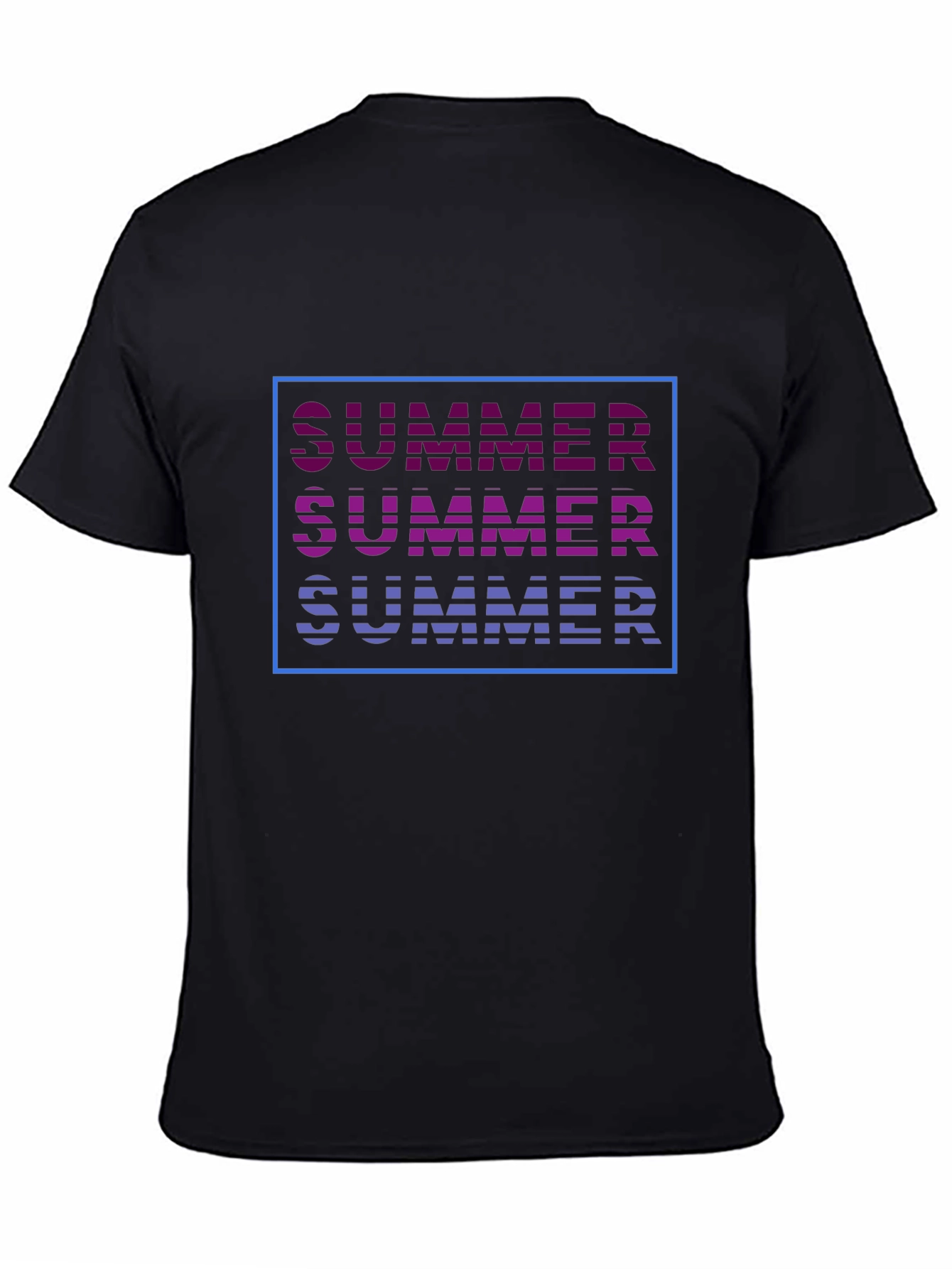 Summer Graphic Tee - Trendy Striped Text Design