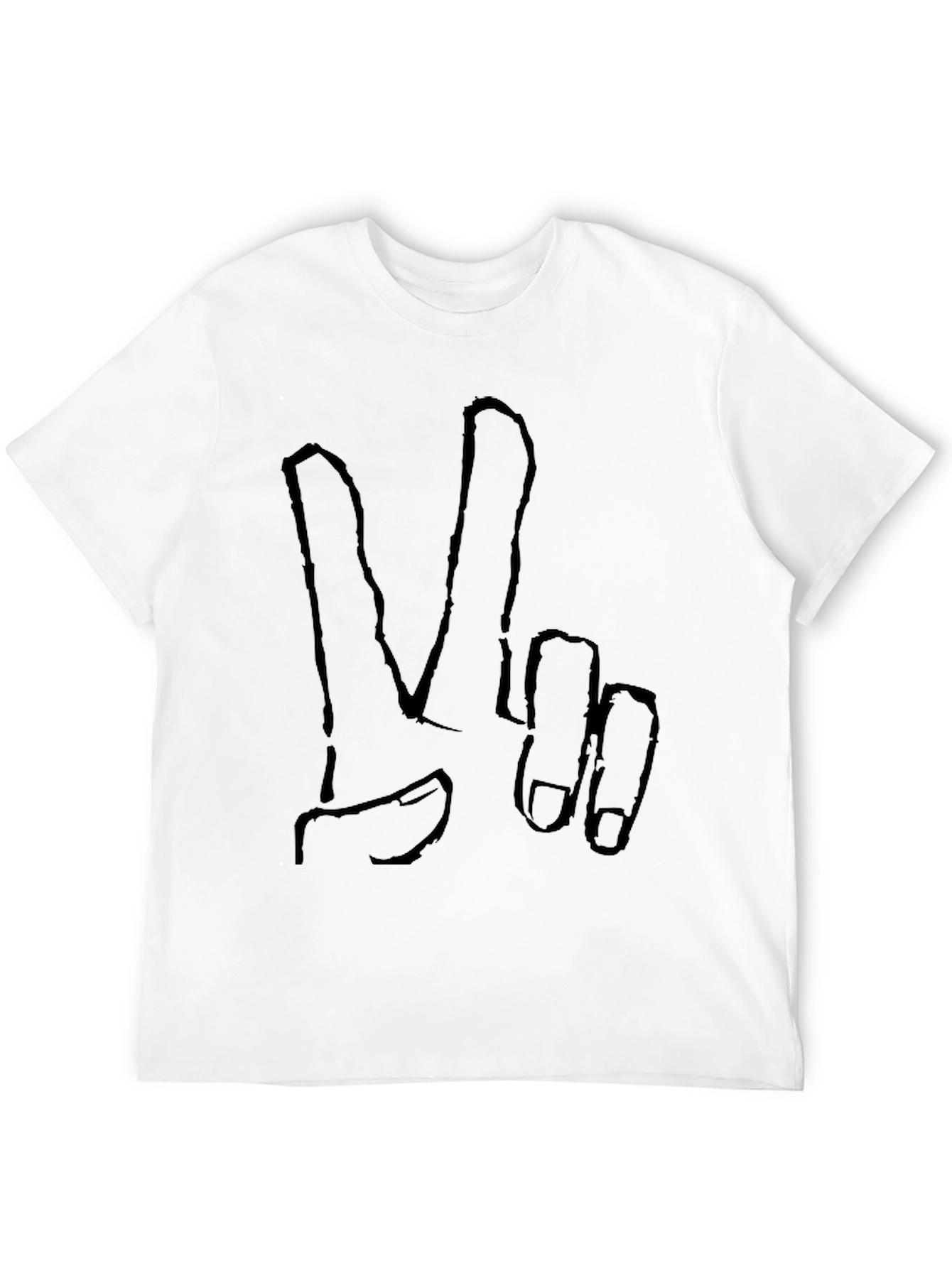 Peace Sign Graphic Tee - Black Casual T-Shirt