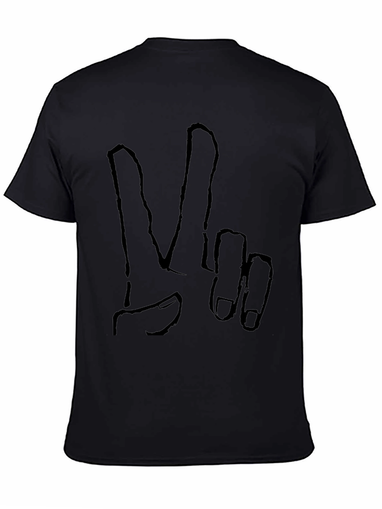 Peace Sign Graphic Tee - Black Casual T-Shirt
