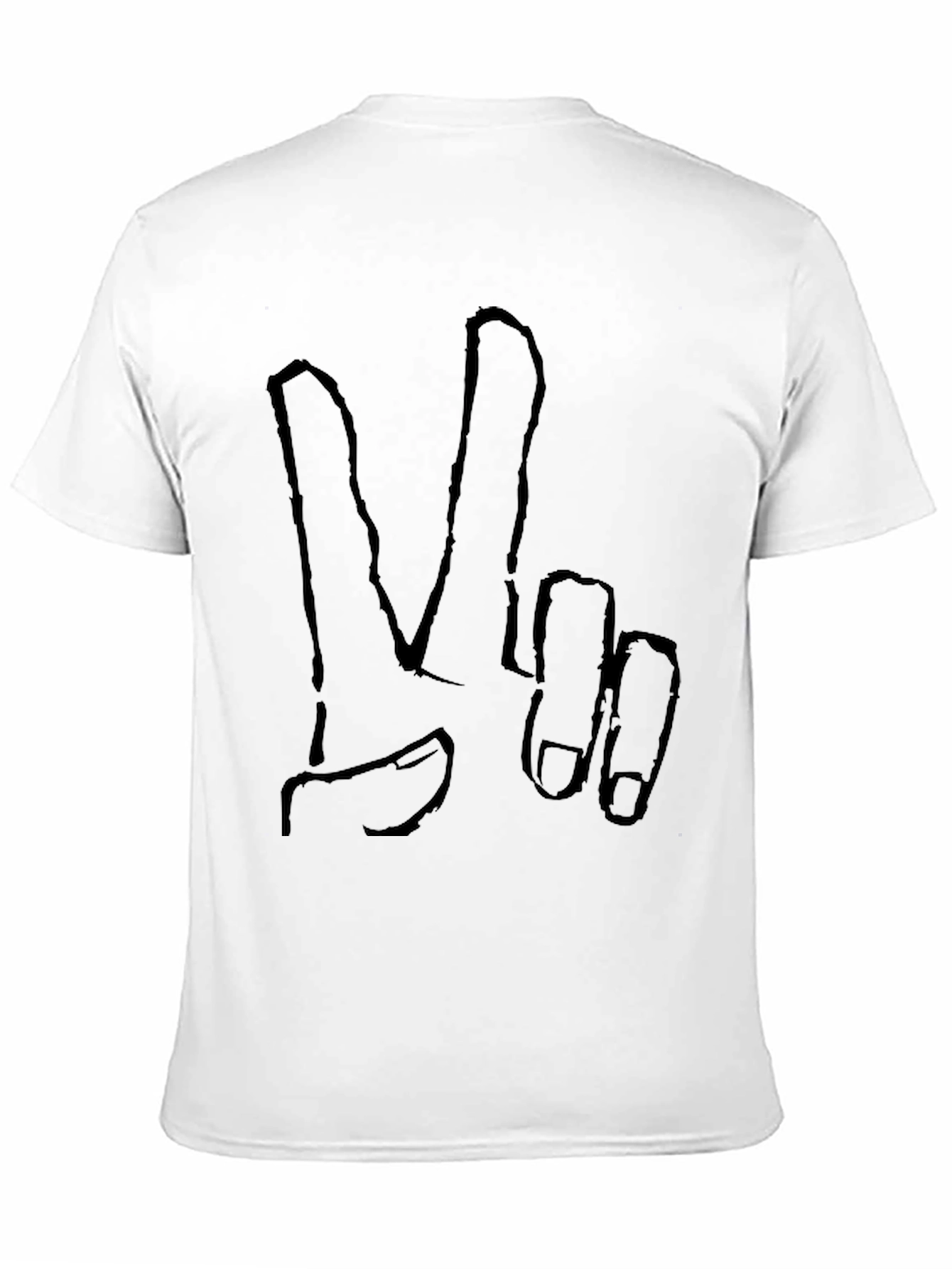 Peace Sign Graphic Tee - Black Casual T-Shirt