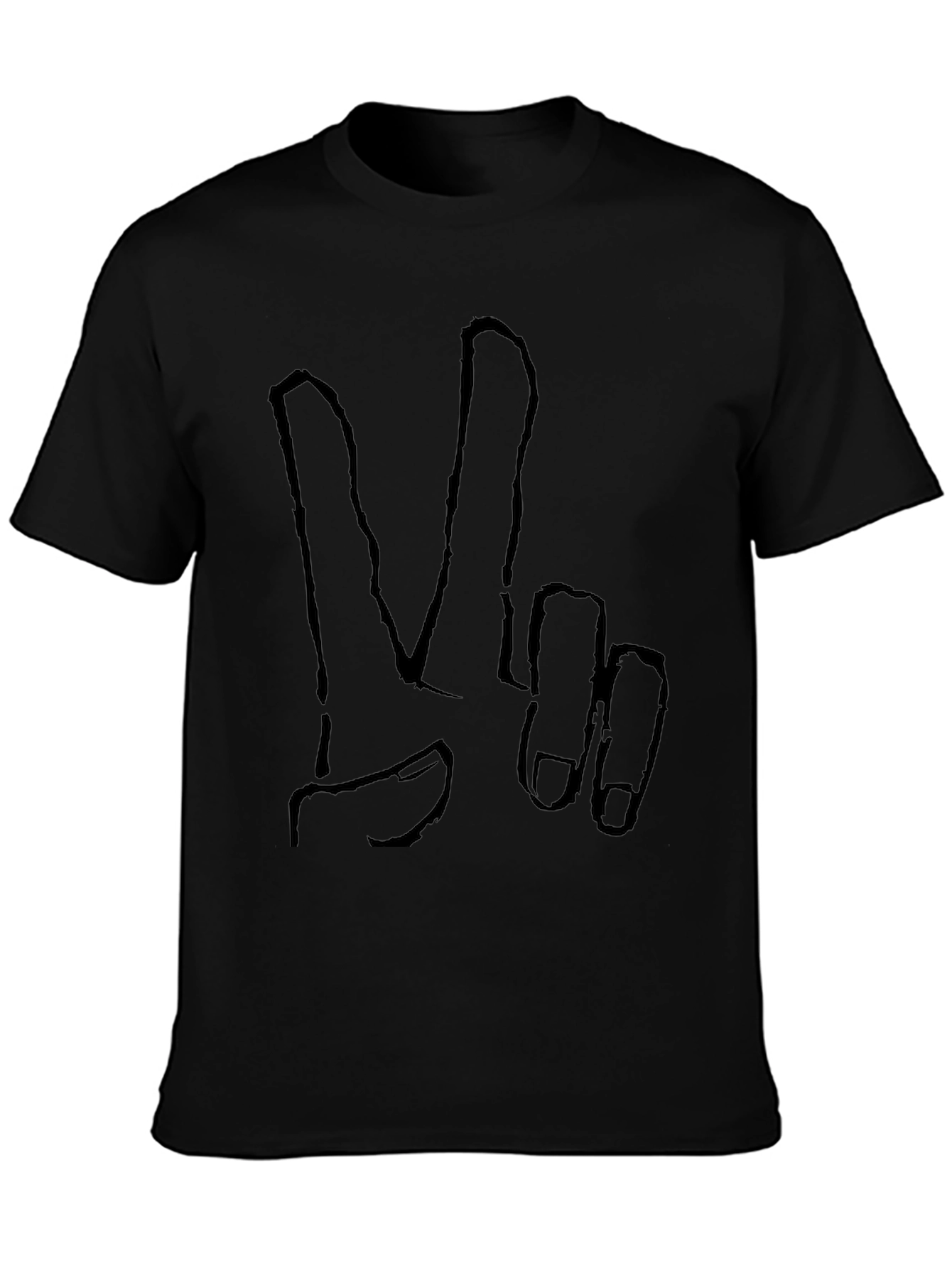 Peace Sign Graphic Tee - Black Casual T-Shirt