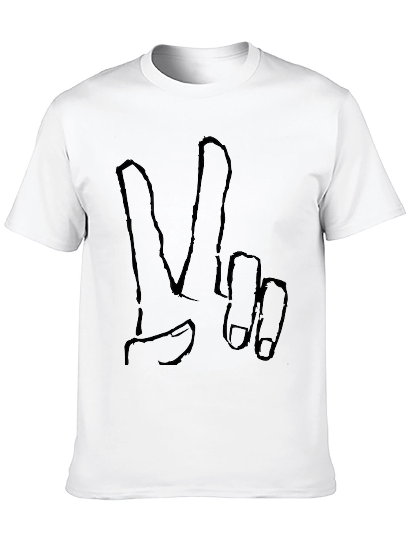 Peace Sign Graphic Tee - Black Casual T-Shirt