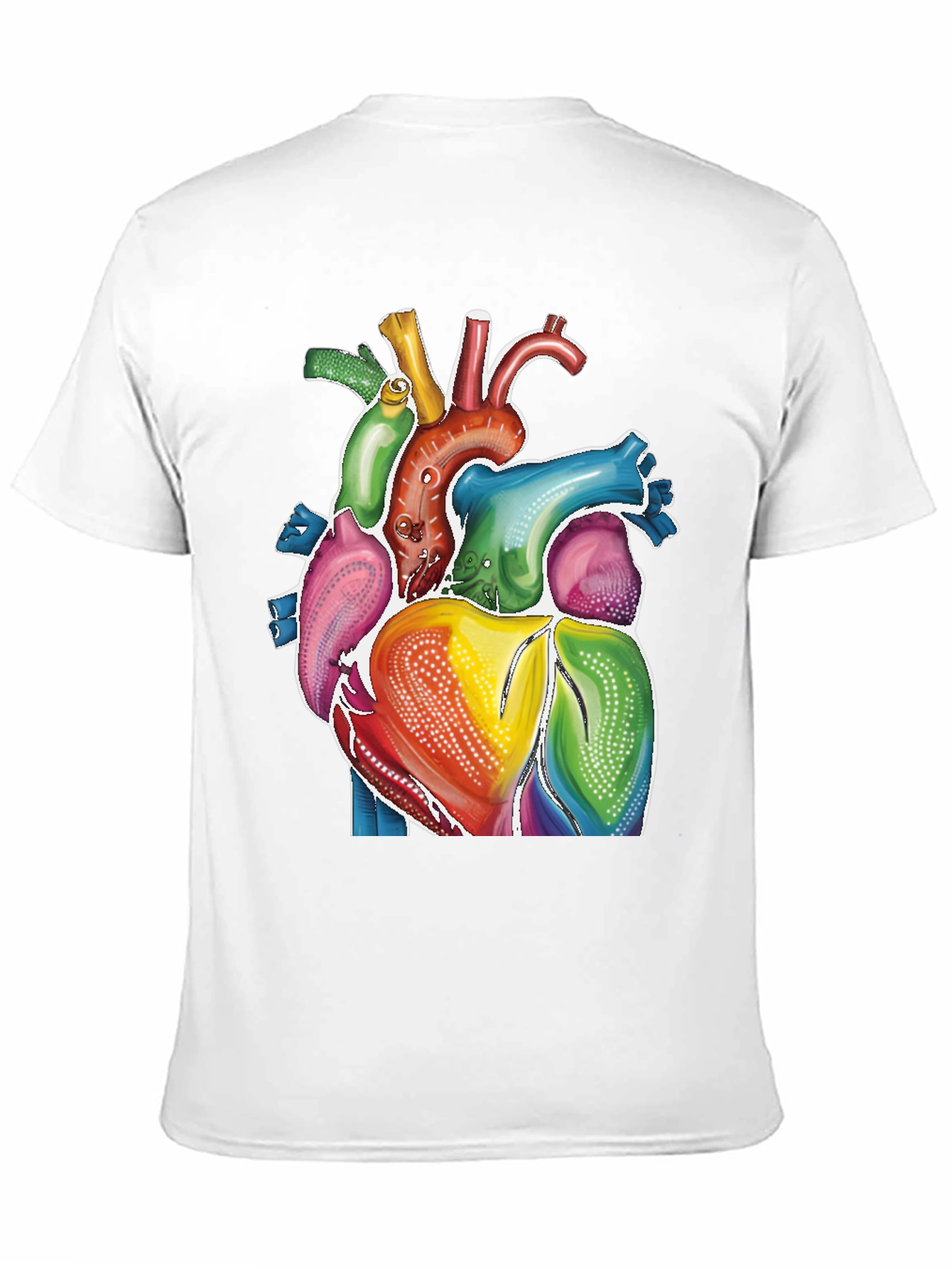 Rainbow Heart Graphic Tee - Artistic Human Anatomy