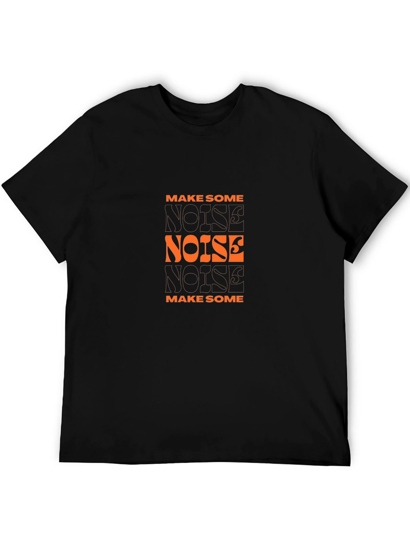 Make Some Noise Graphic Tee - Black Cotton Blend