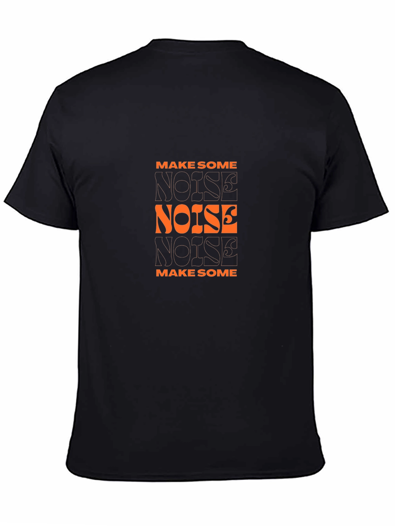 Make Some Noise Graphic Tee - Black Cotton Blend