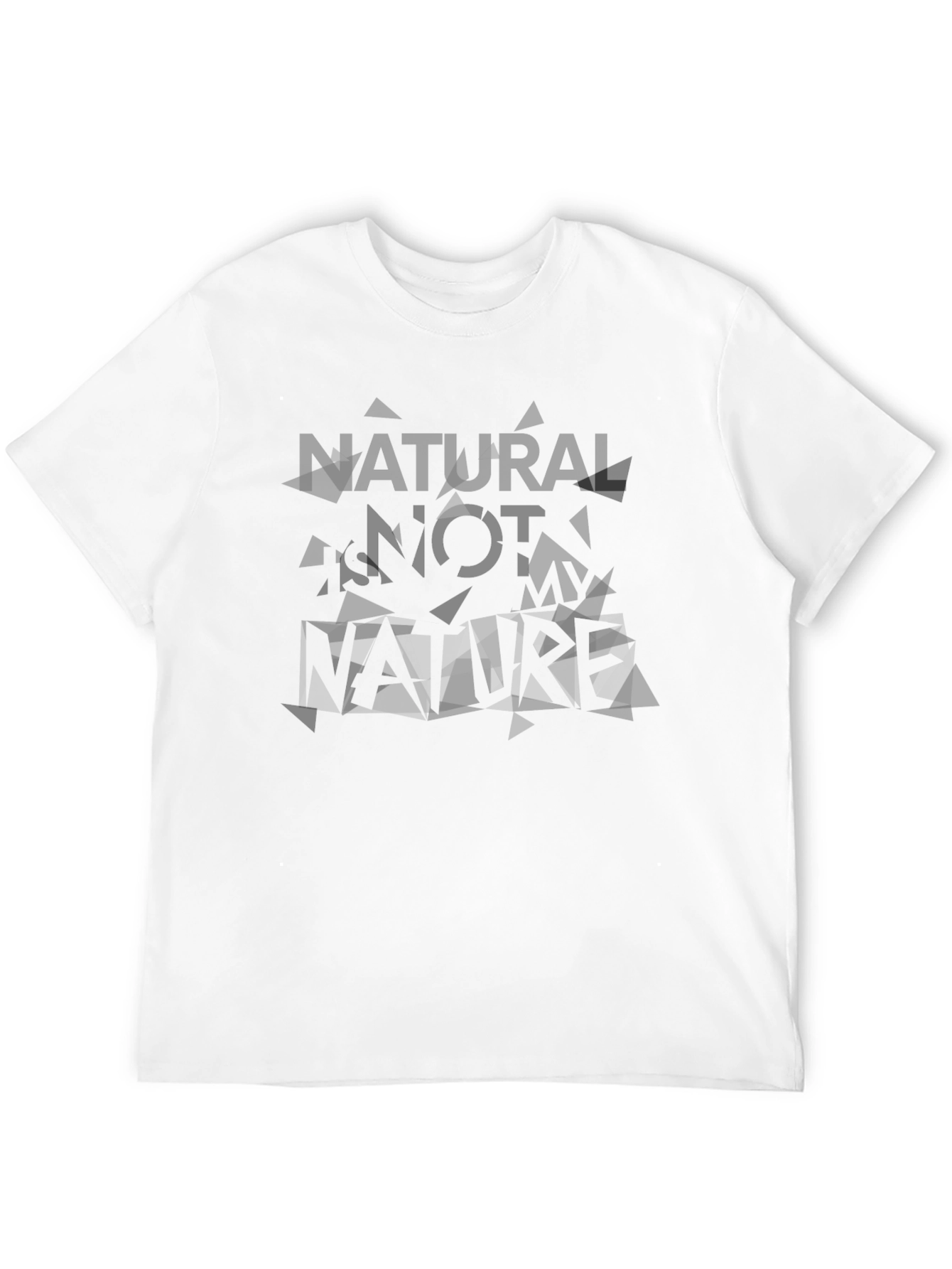 Abstract Natural Not My Nature Graphic Black T-Shirt