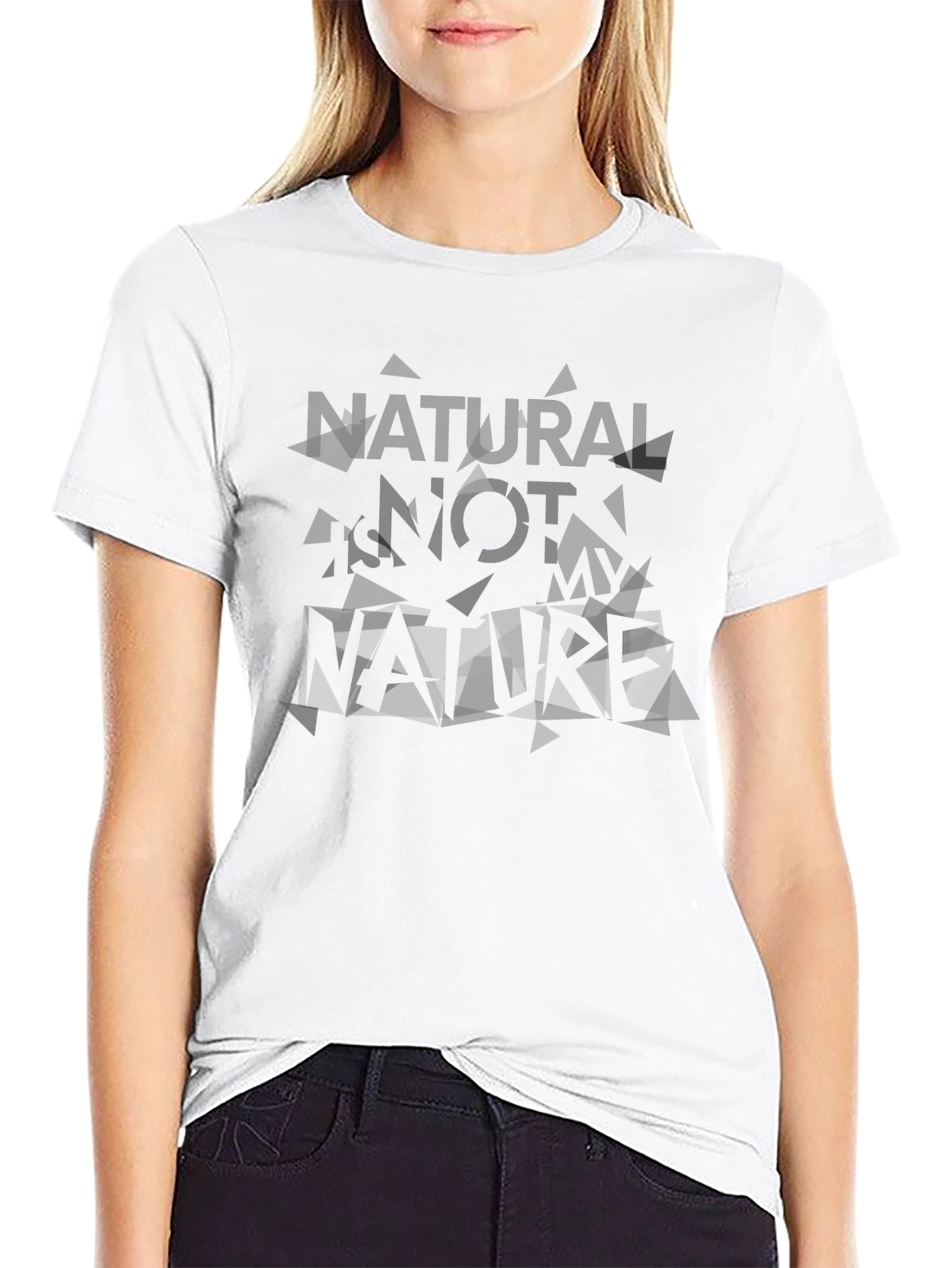 Abstract Natural Not My Nature Graphic Black T-Shirt