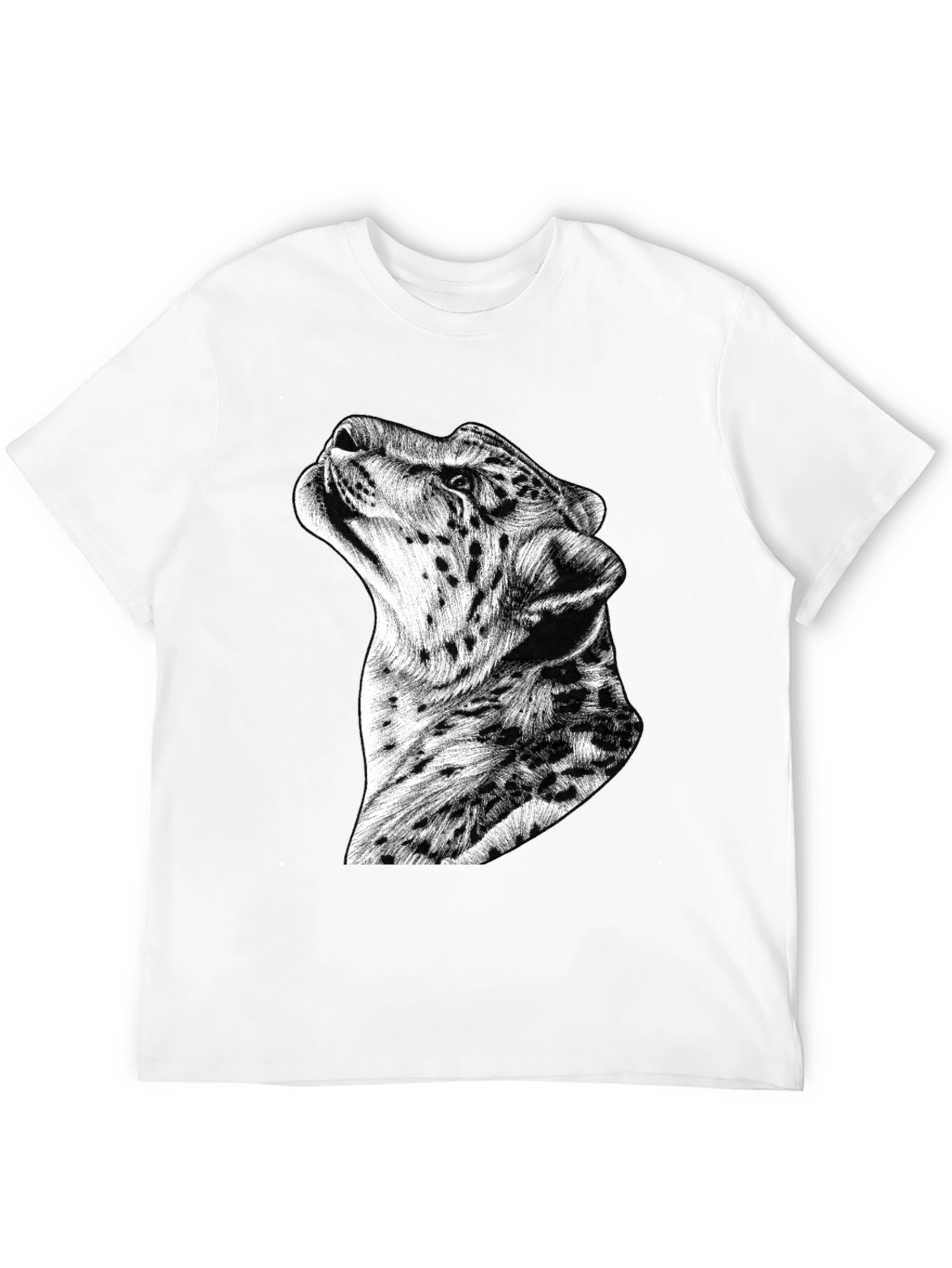 Stylish Leopard Graphic Print Black T-Shirt