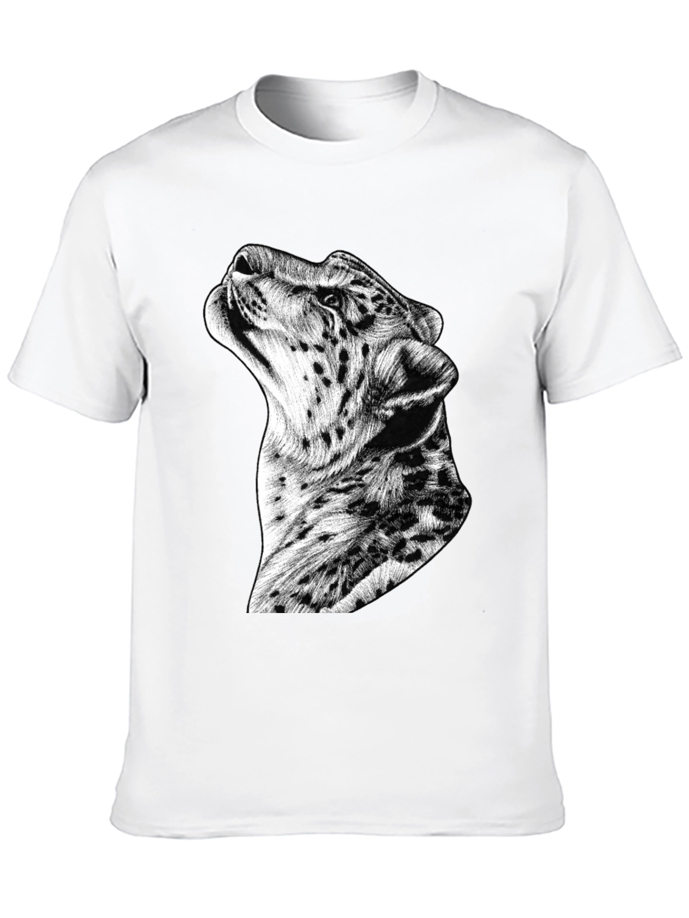Stylish Leopard Graphic Print Black T-Shirt